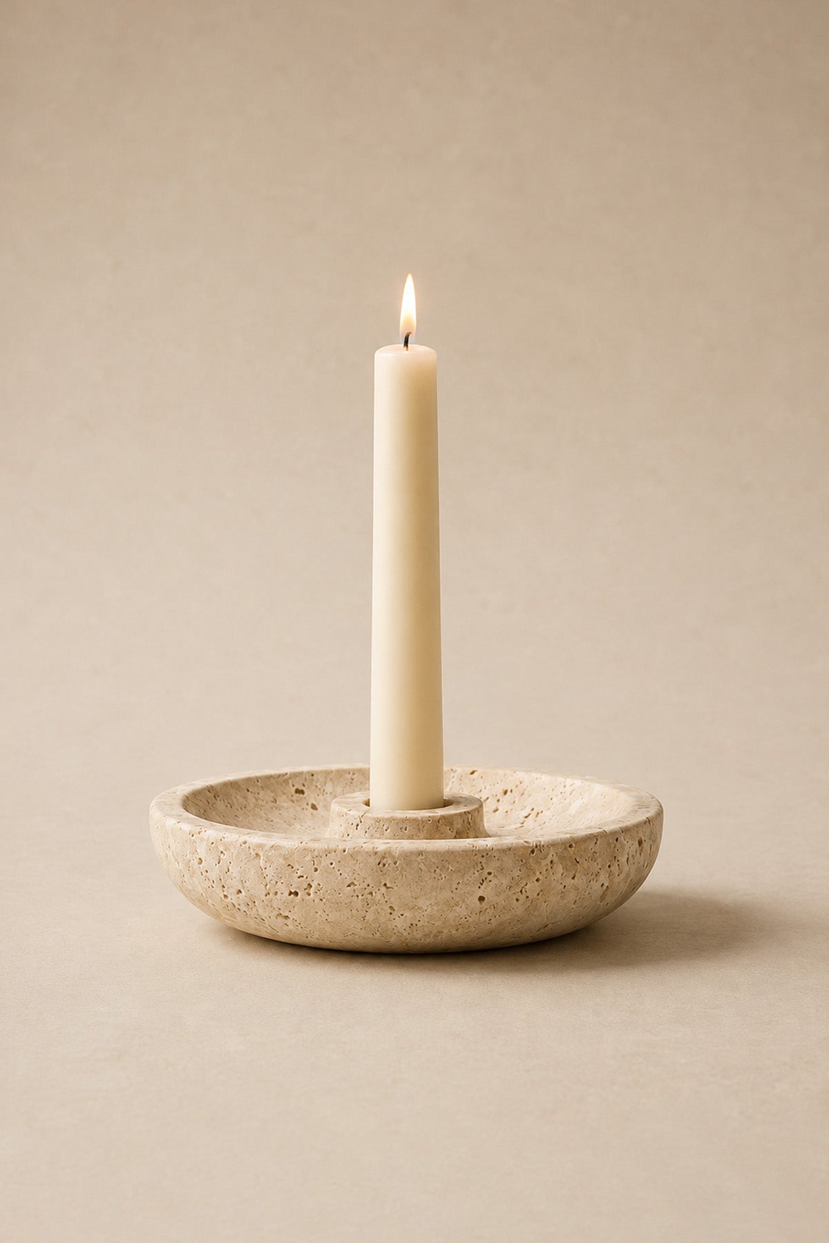 Decorative Travertine Marble Candle Holder