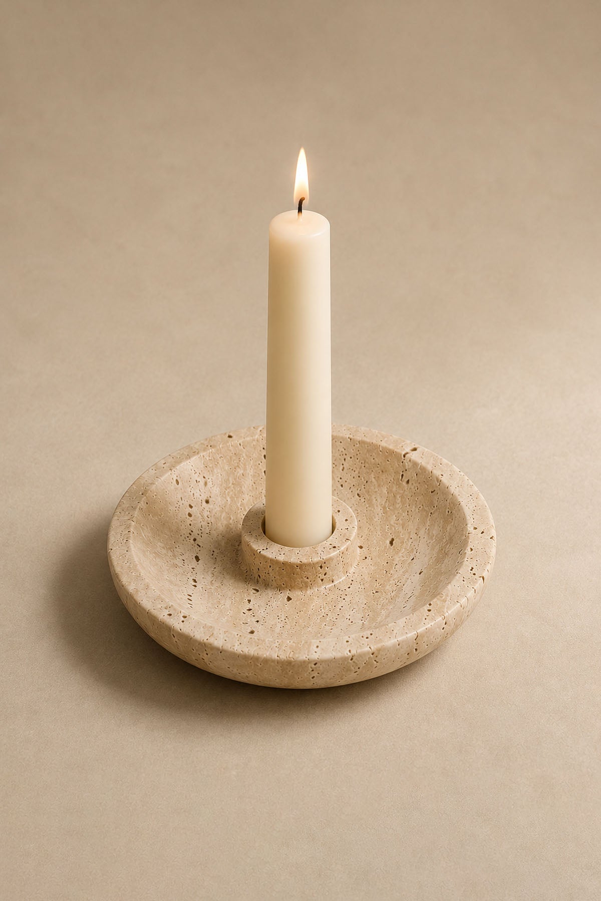 Decorative Travertine Marble Candle Holder