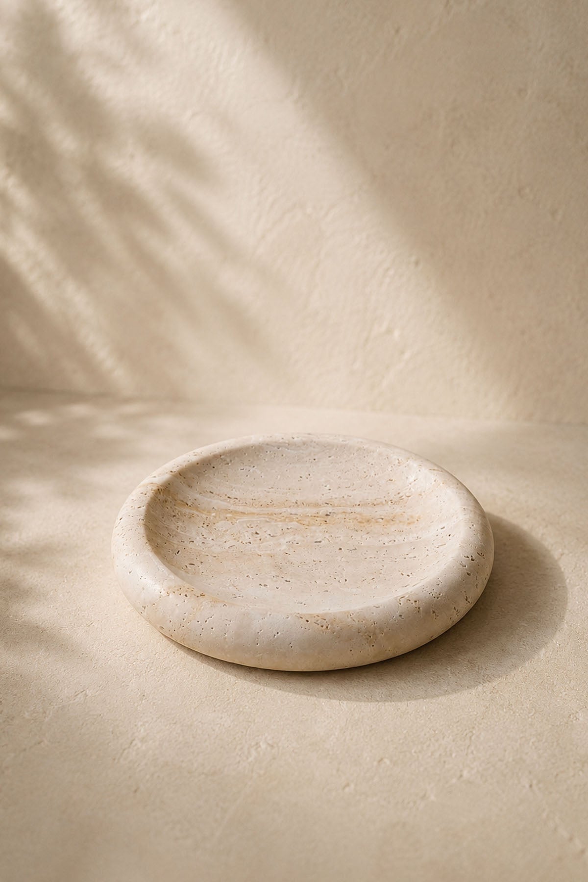 Decorative Marble Travertine Low Bowl