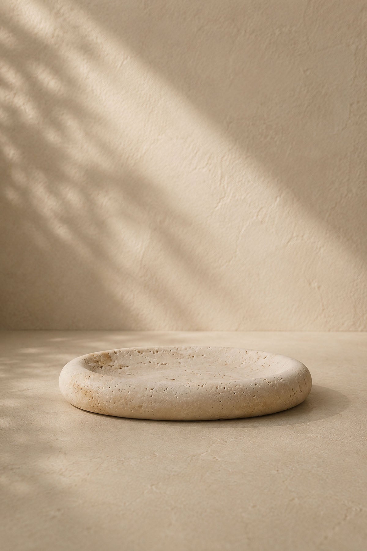 Decorative Marble Travertine Low Bowl