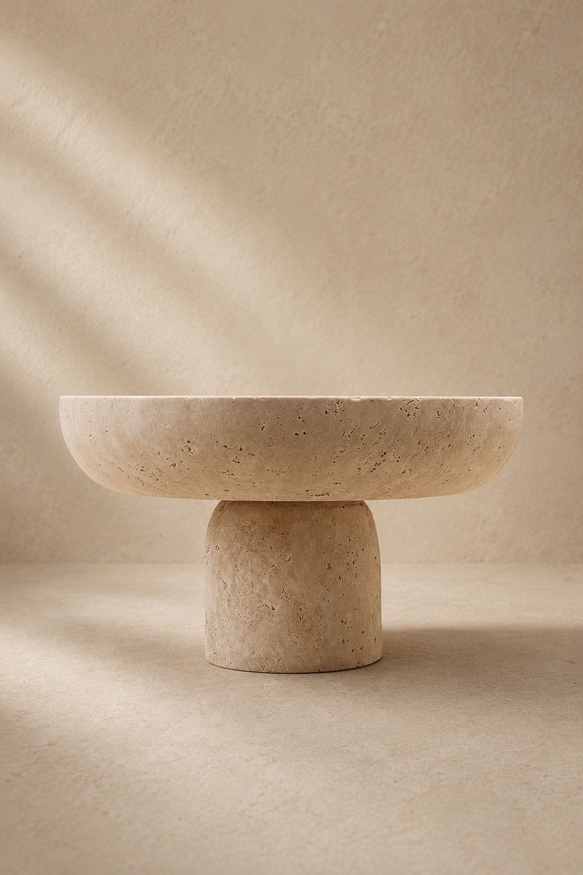 Decorative Travertine Marble Pedestal Bowl
