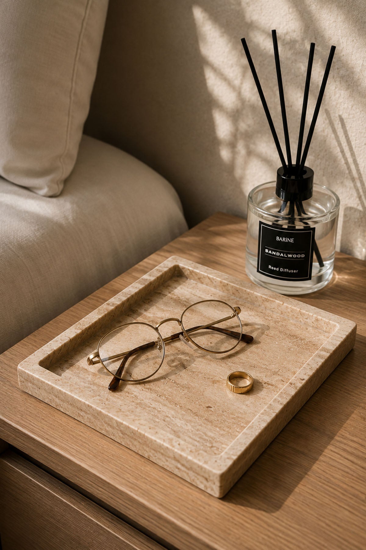 Decorative Square Travertine Marble Tray