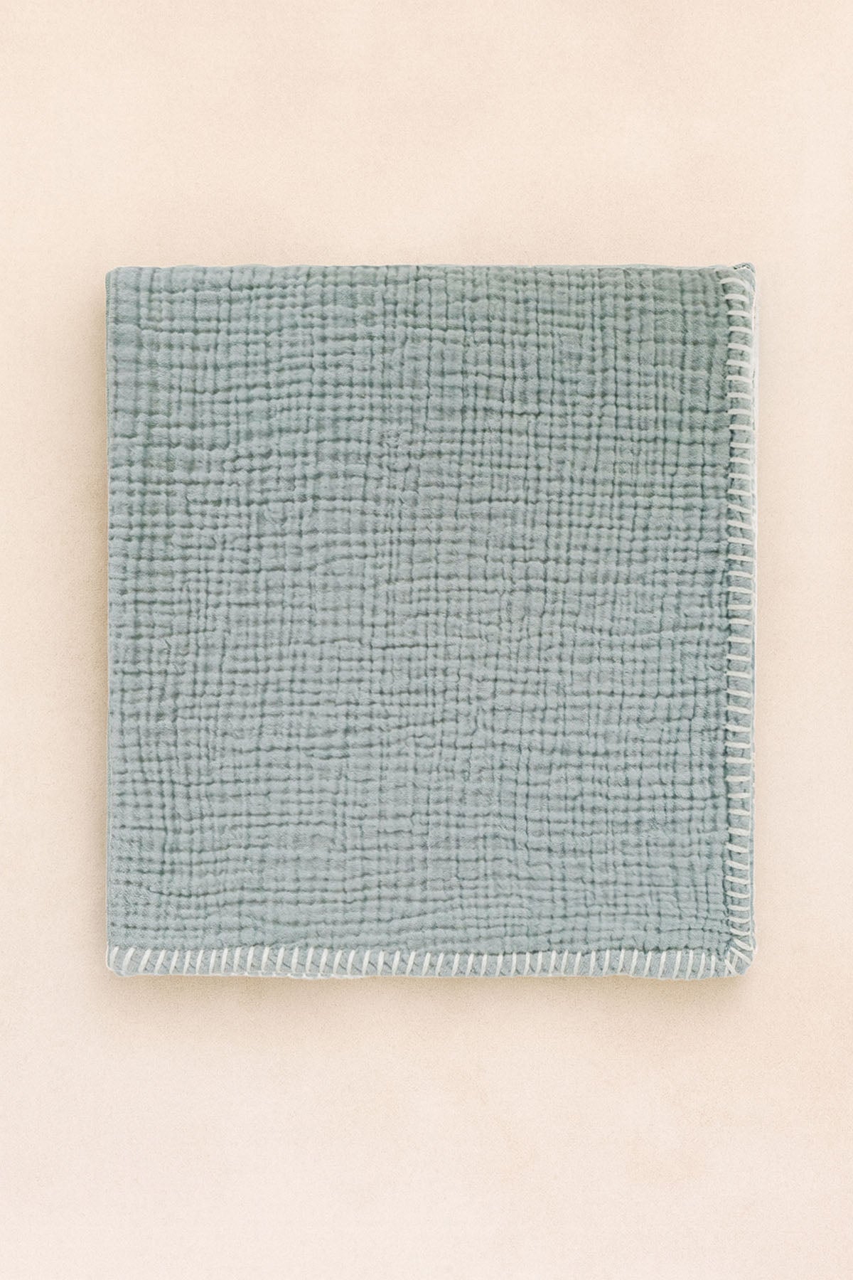 Decorative Stitched Baby Blanket Green