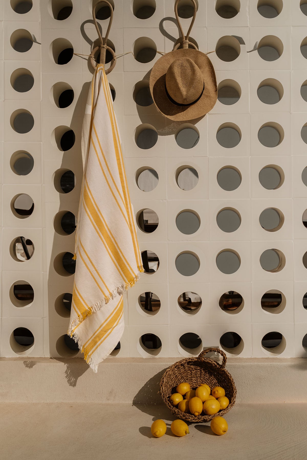 Earth Stripe Pestemal, Turkish Towel Yellow