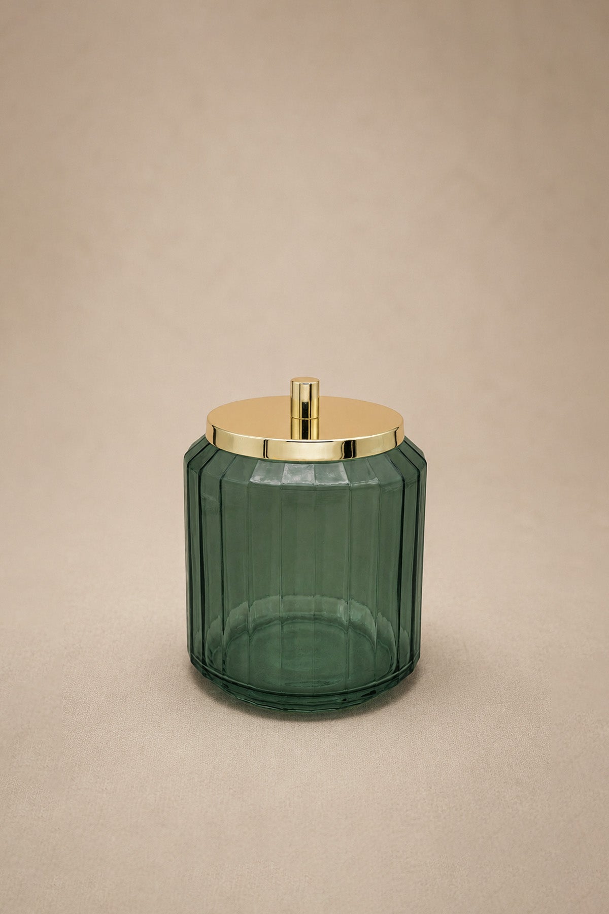 Emerald Glass Cotton Jar