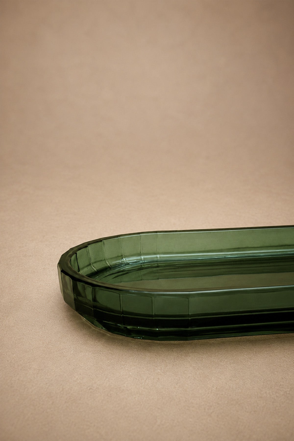 Emerald Glass Decorative Bath Tray