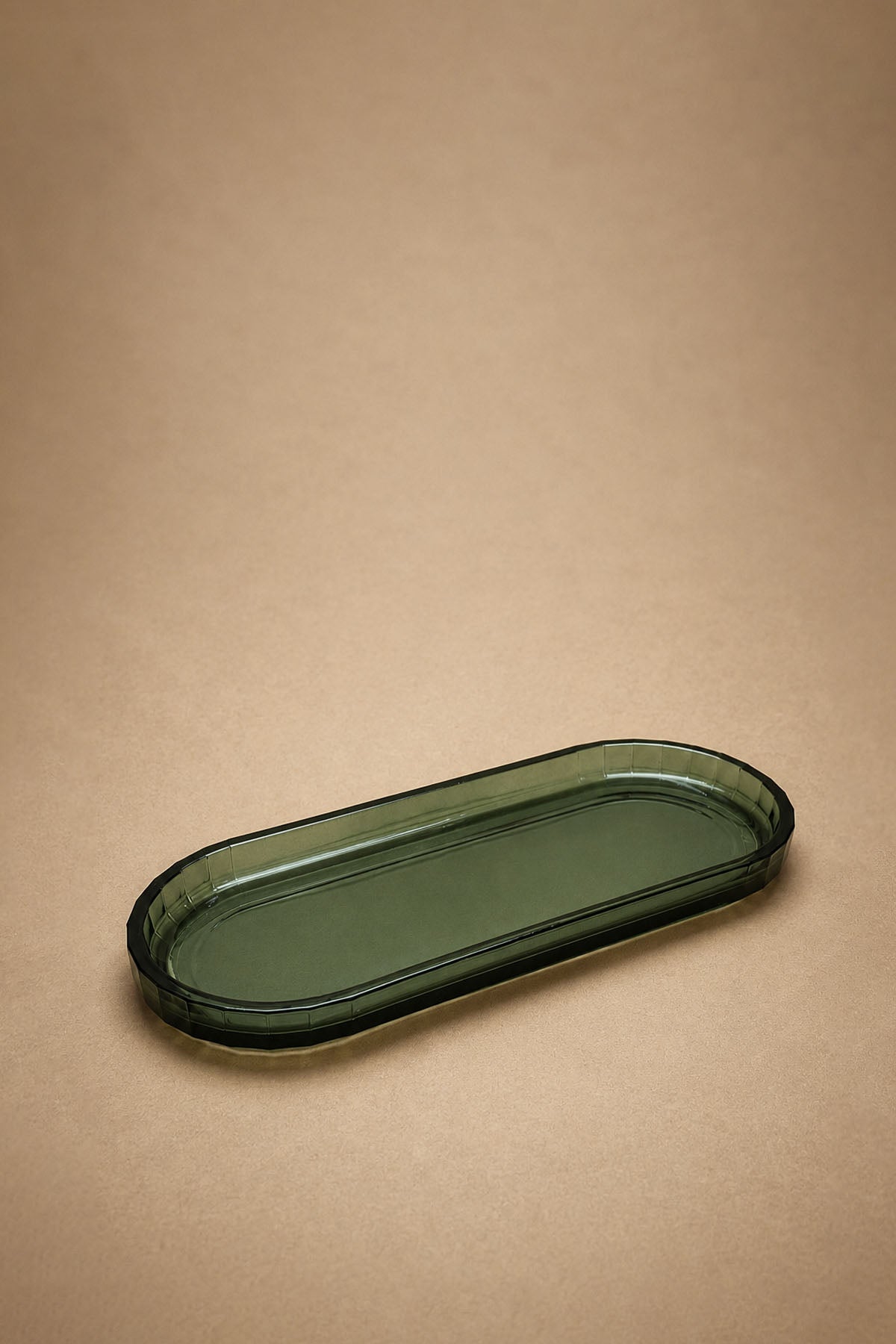 Emerald Glass Decorative Bath Tray