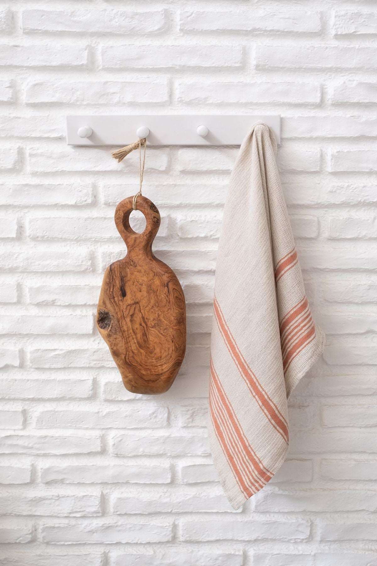 Epicure 2'li Mutfak Havlusu Seti Keten-Turuncu Çizgili