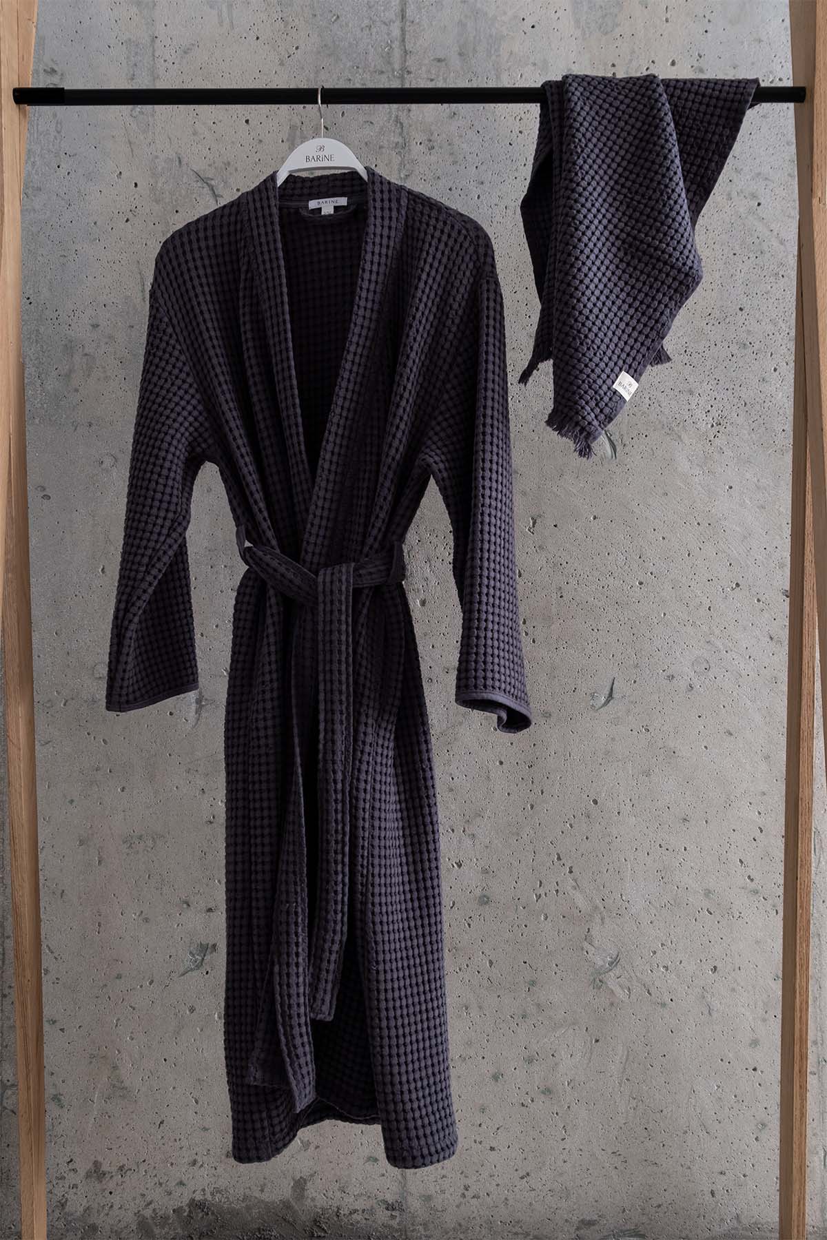Eye Waffle Robe Anthracite
