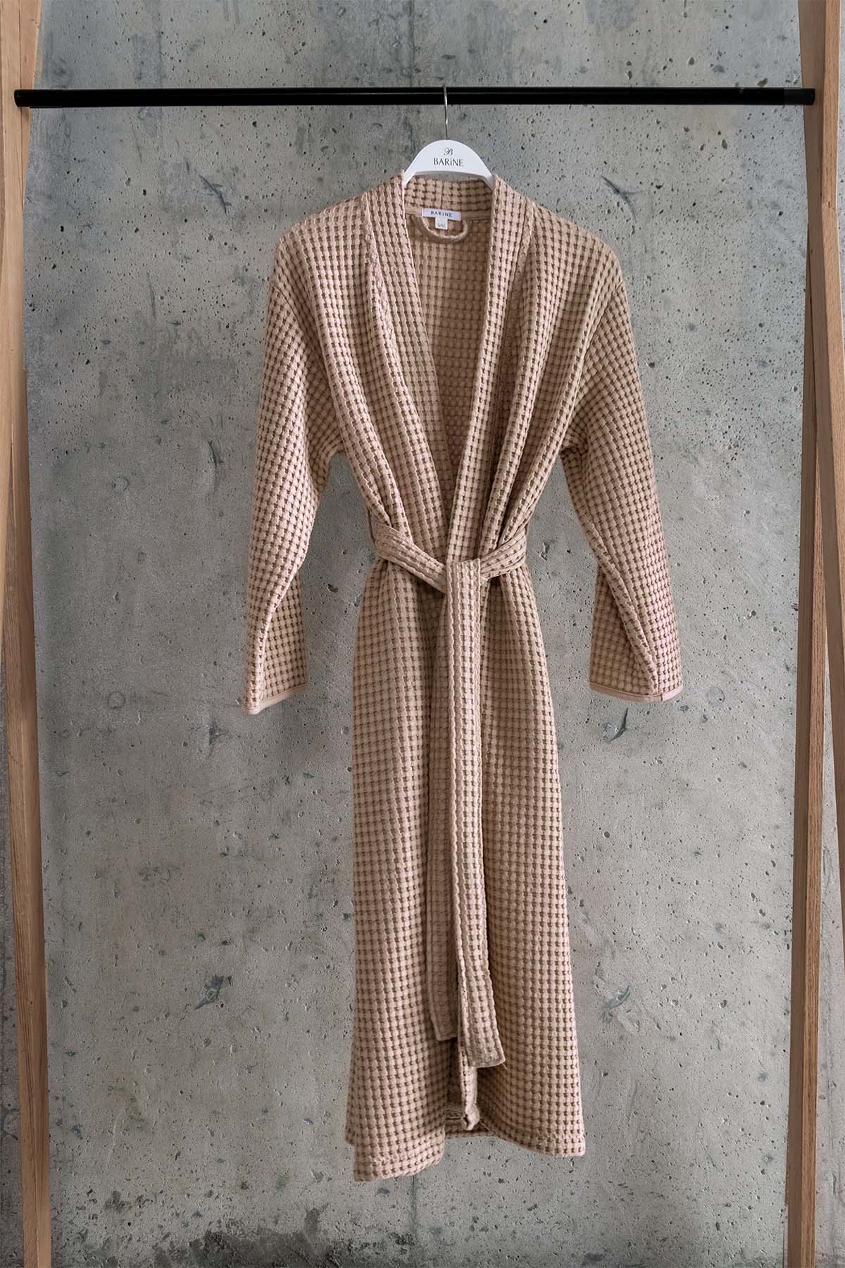 Eye Waffle Robe Beige