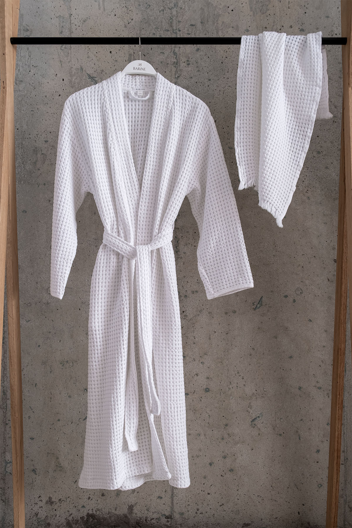 Eye Waffle Robe White