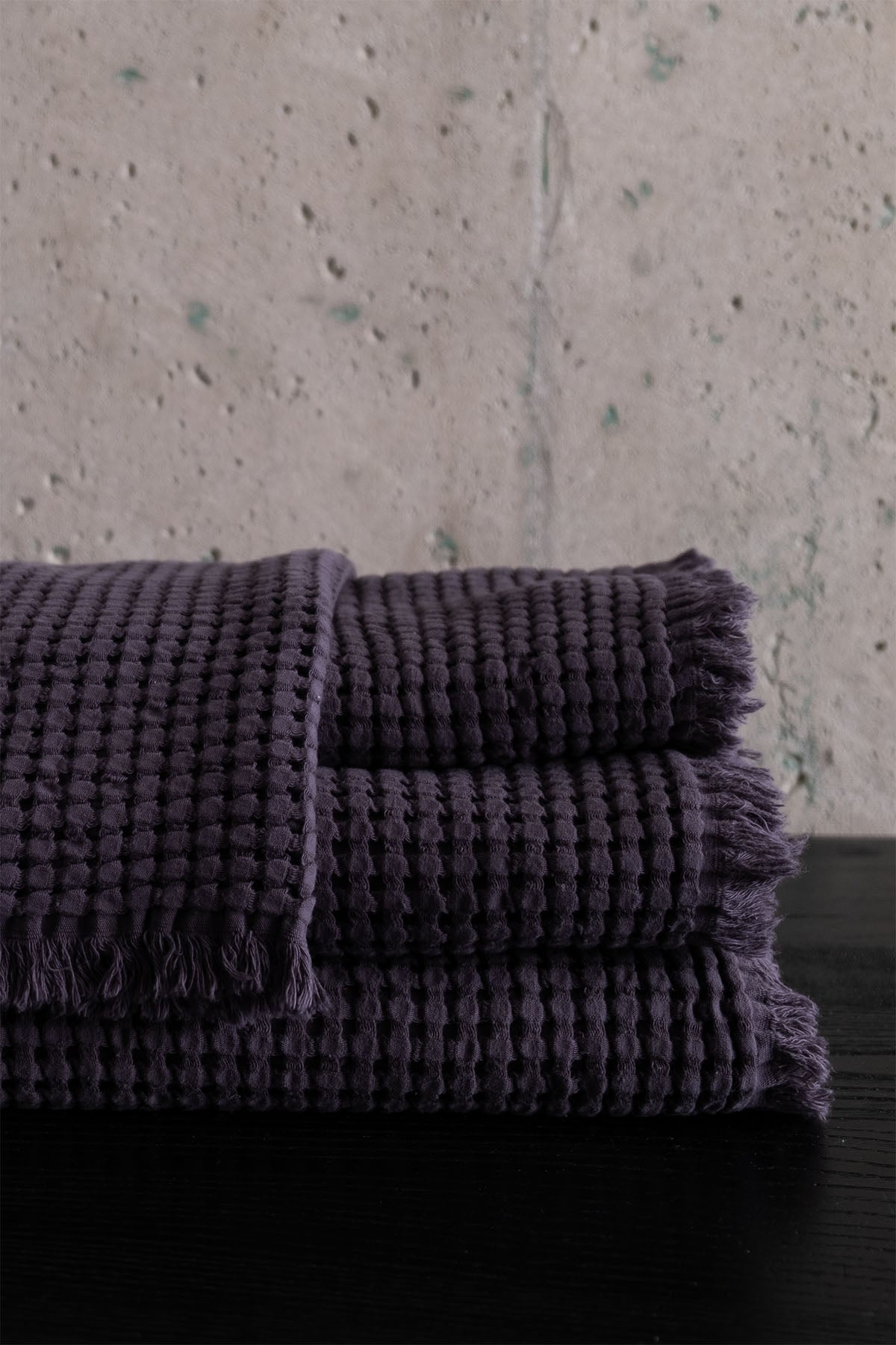 Eye Waffle Towel Set Of 2 Anthracite