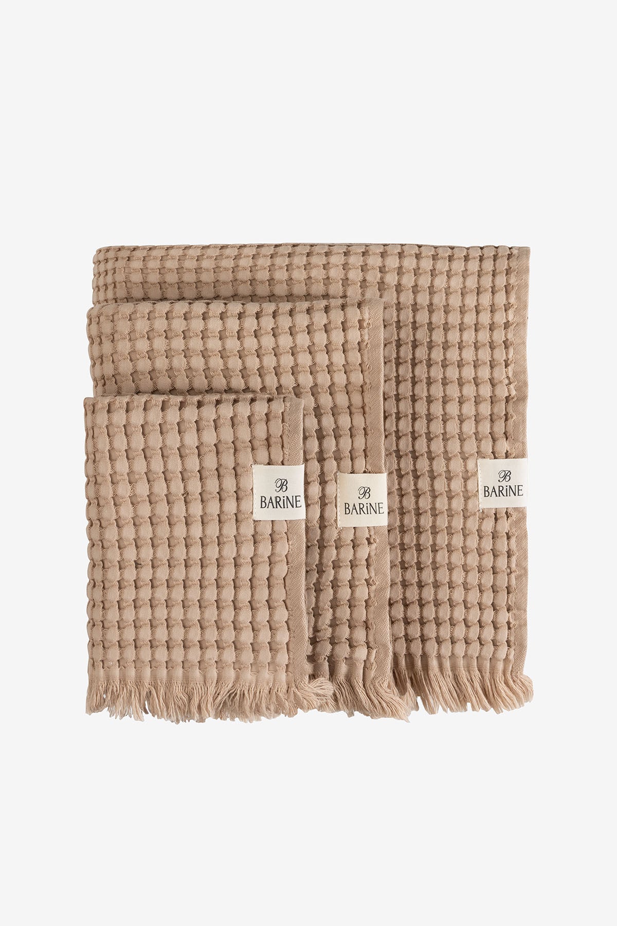 Eye Waffle Towel Set Of 2 Beige