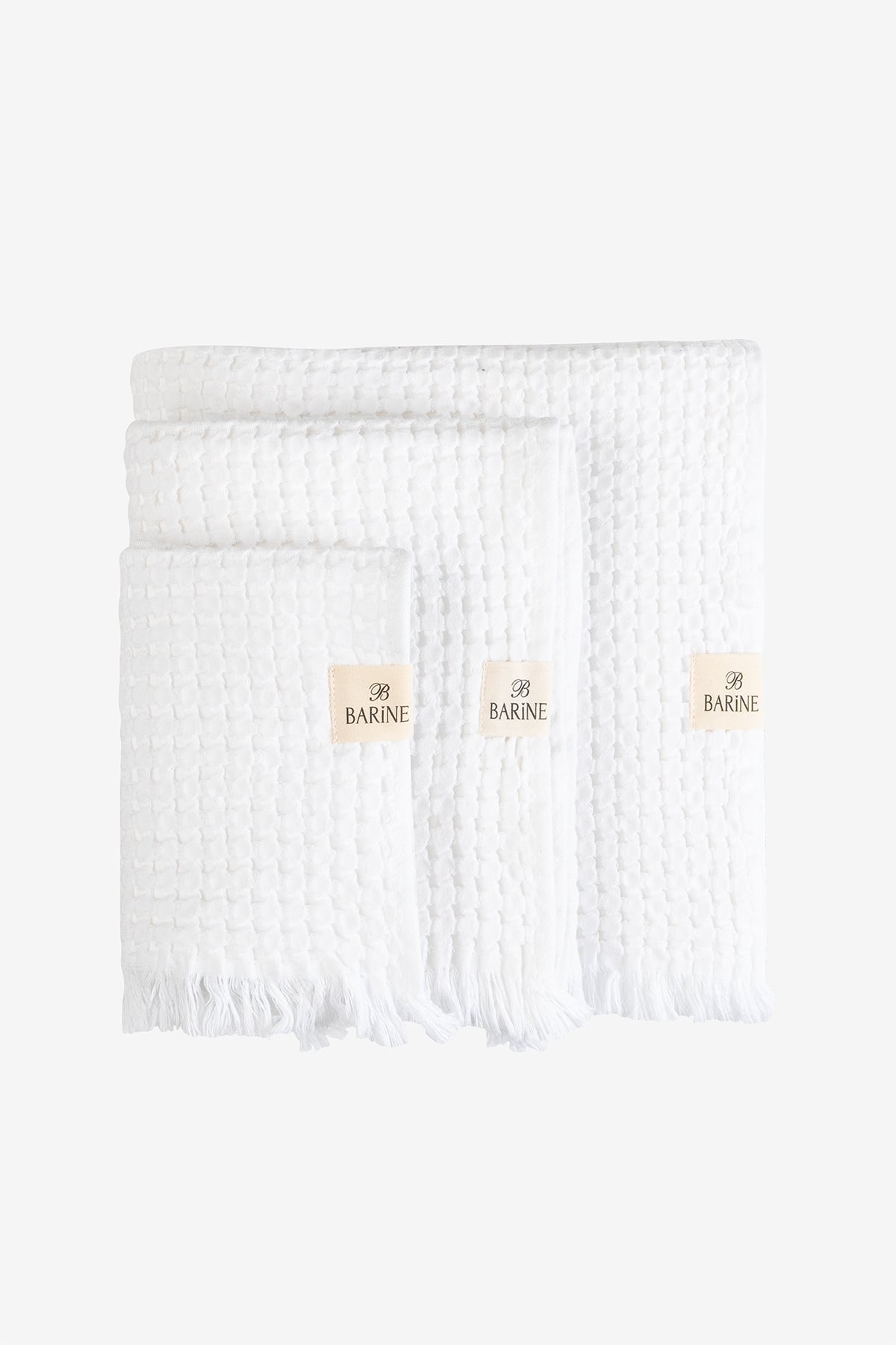 Eye Waffle Towel Set Of 2 White