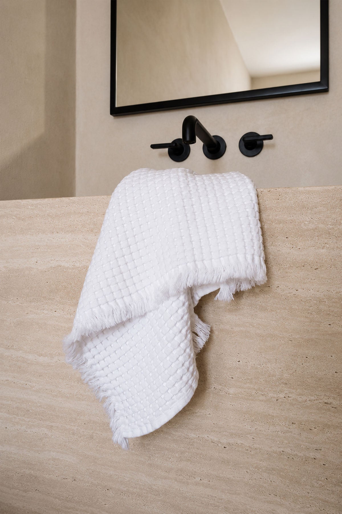 Eye Waffle Towel White
