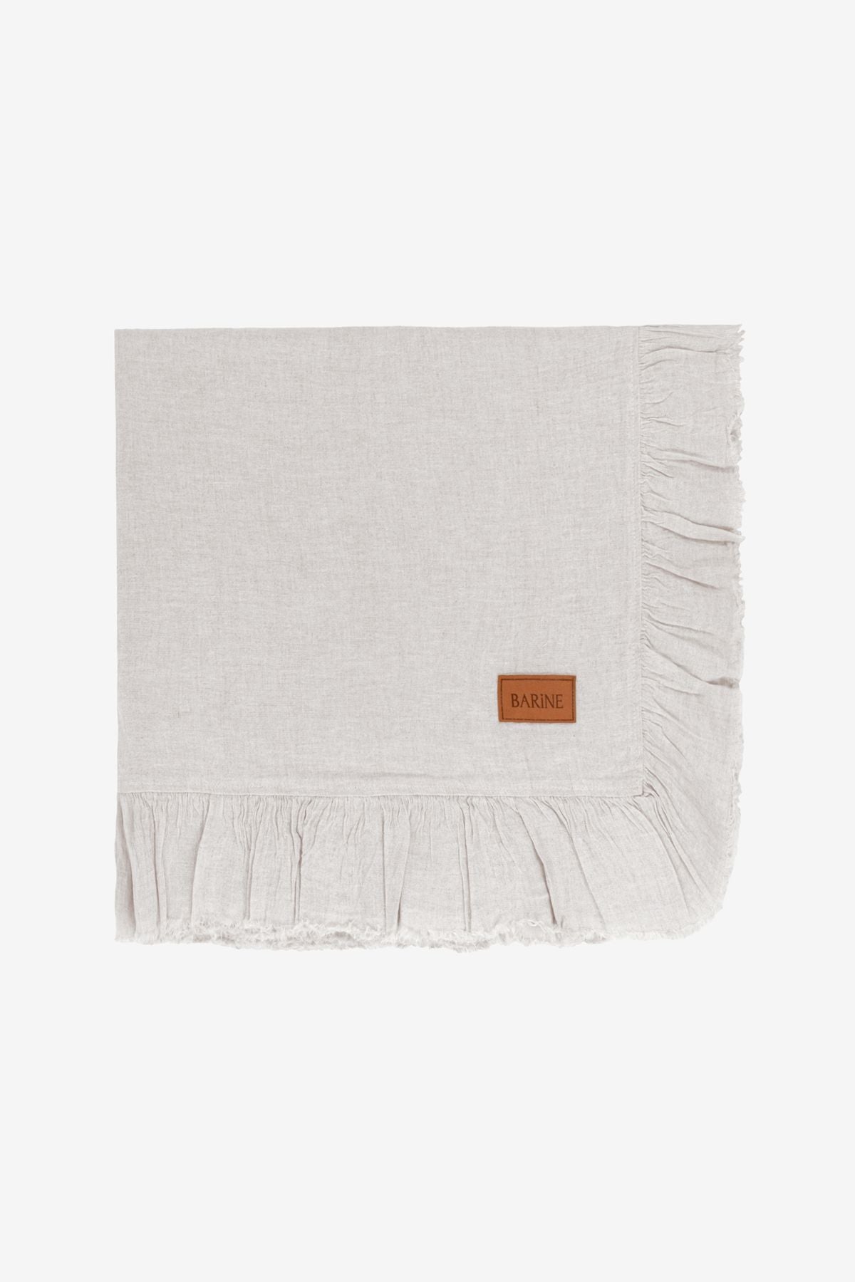 Frilled Keten Masa Örtüsü Natürel