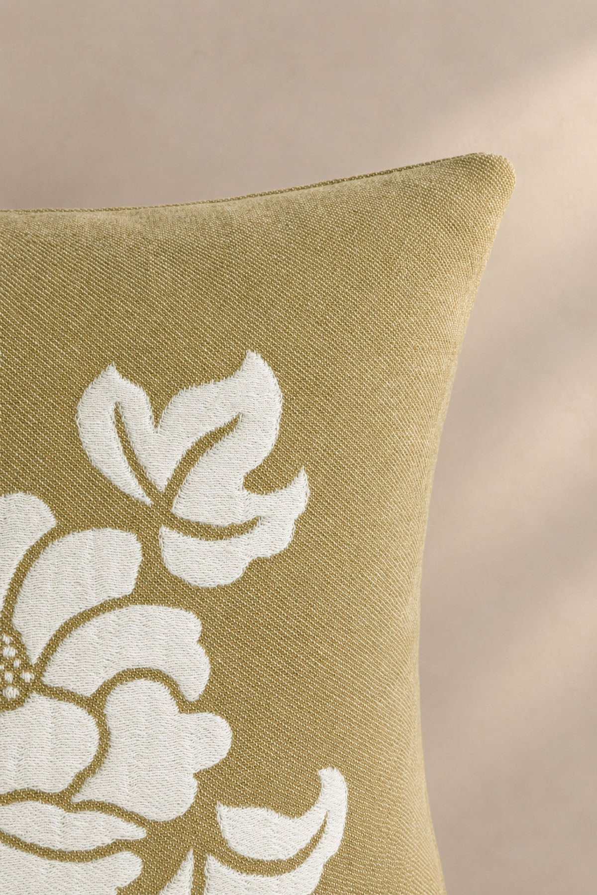 Floral Jacquard Linen Blend Cushion