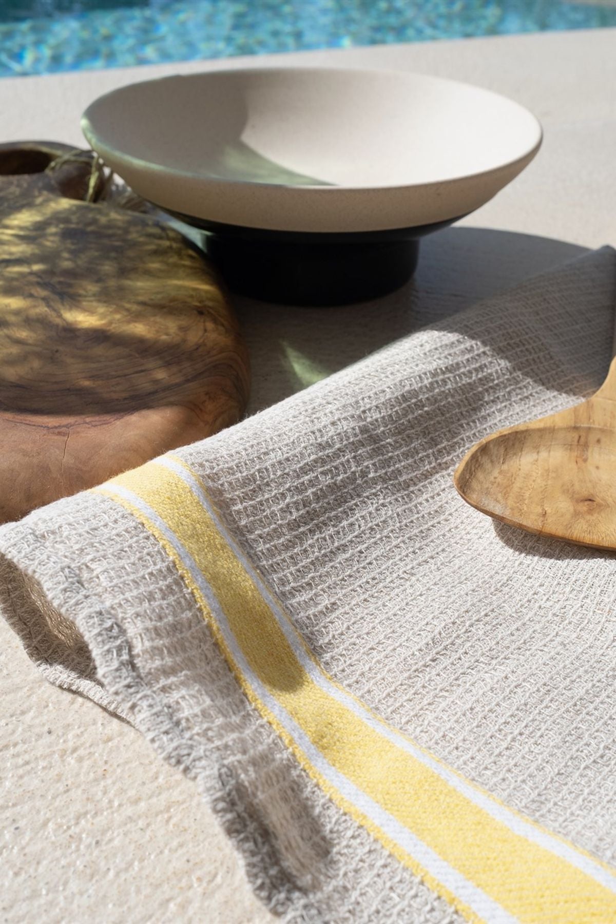 Gastronome 2'li Mutfak Havlusu Keten-Safran Çizgili