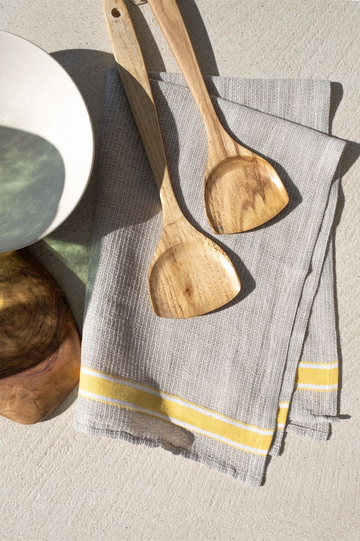 Gastronome 2'li Mutfak Havlusu Keten-Safran Çizgili