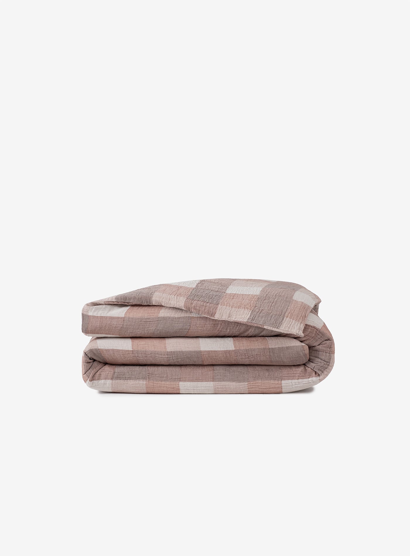 Gingham Gauze Duvet Cover Sepia / Rust