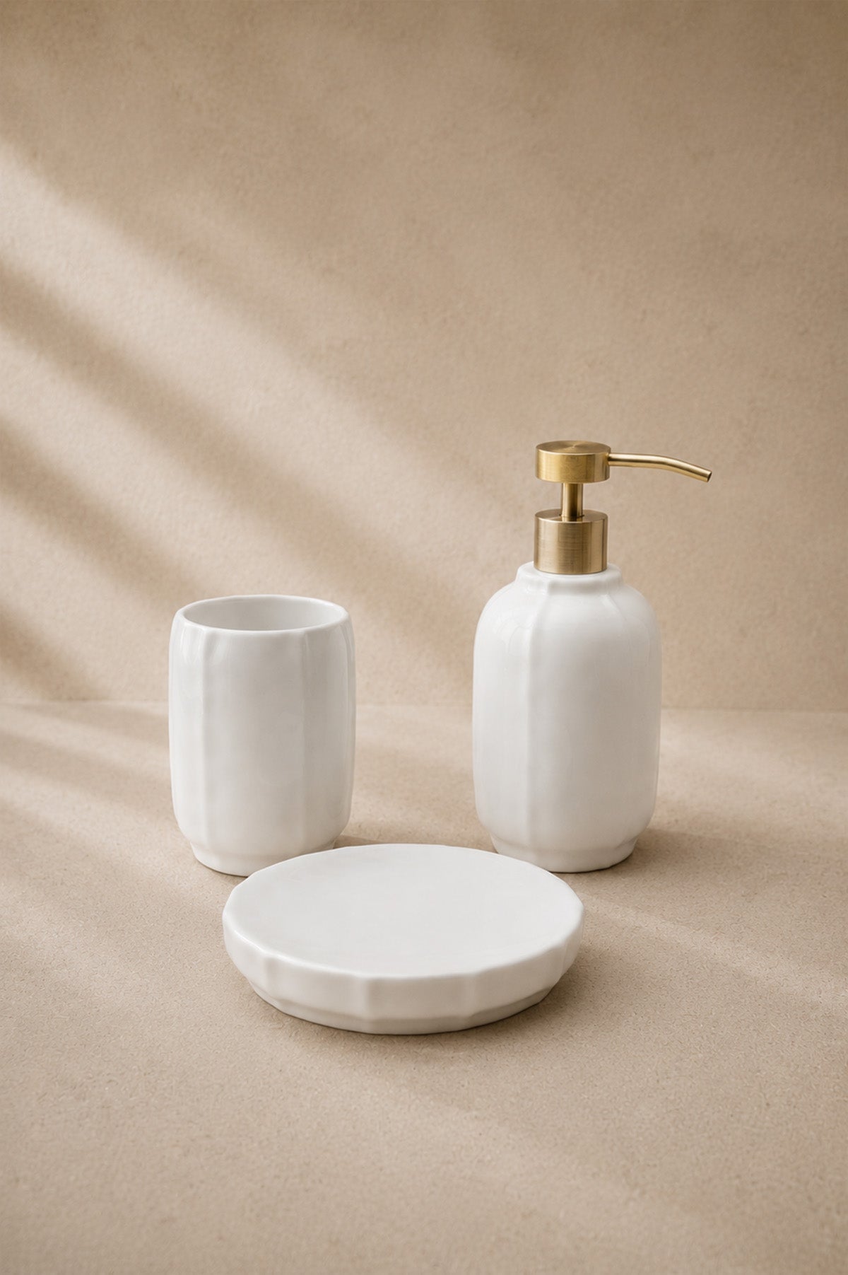 Ivory Stoneware Lotion Dispenser