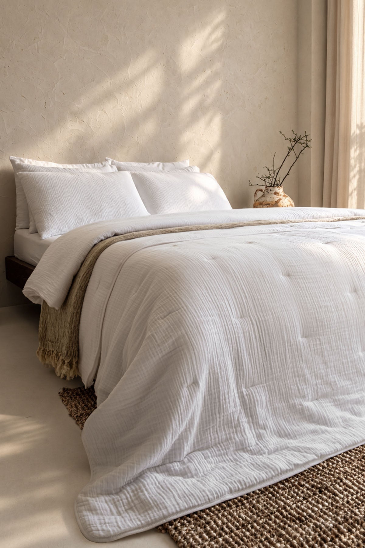 Koza Cotton Gauze Quilt White