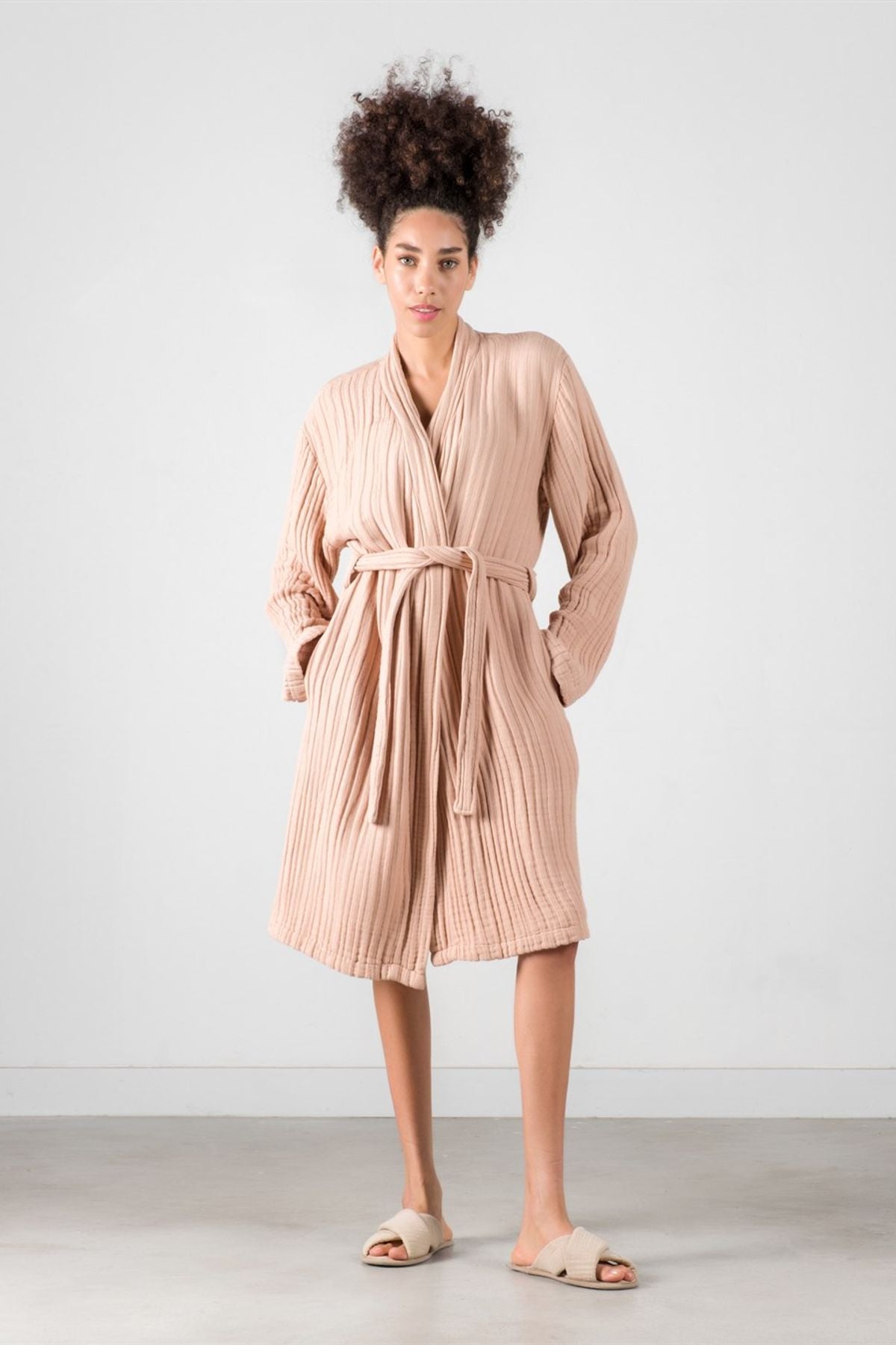 Linen Gauze Bornoz Cuban Sand