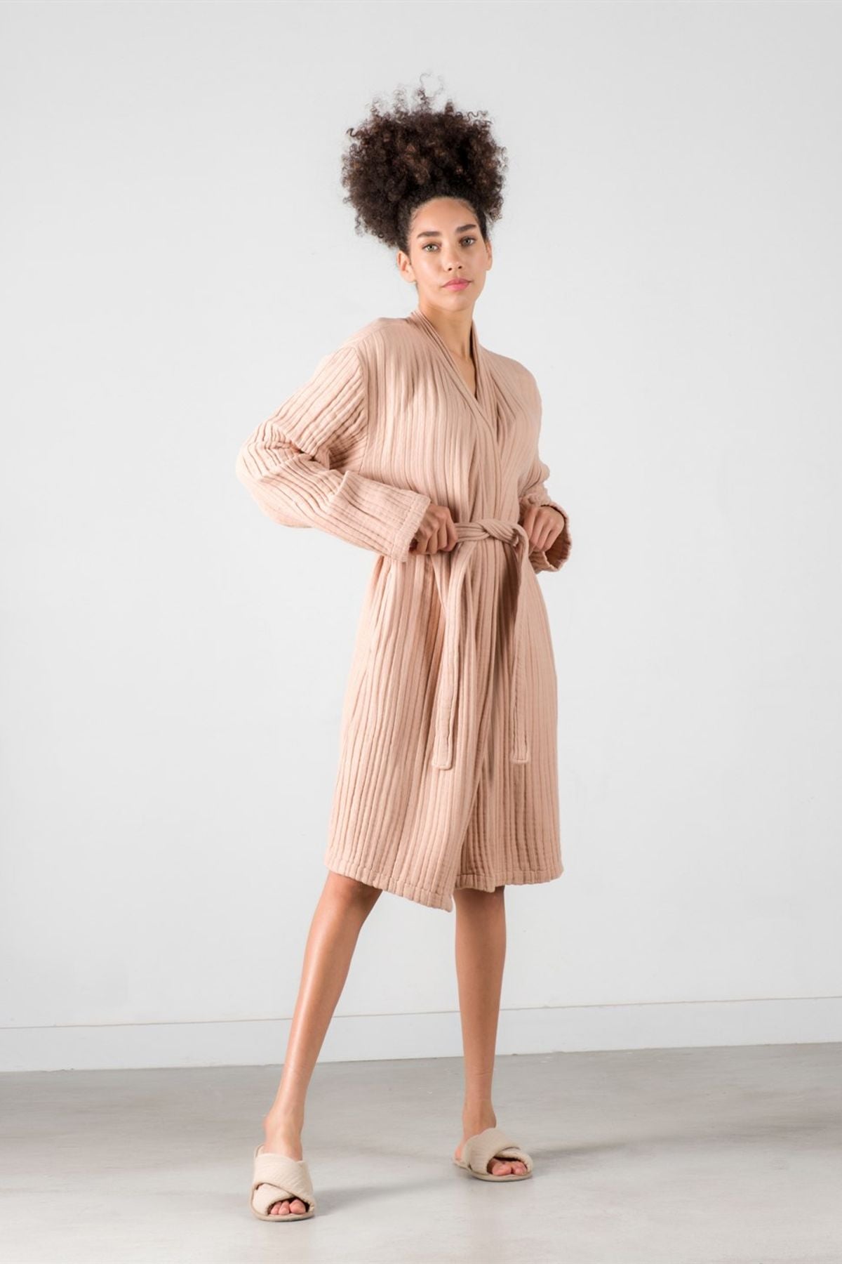 Linen Gauze Bornoz Cuban Sand