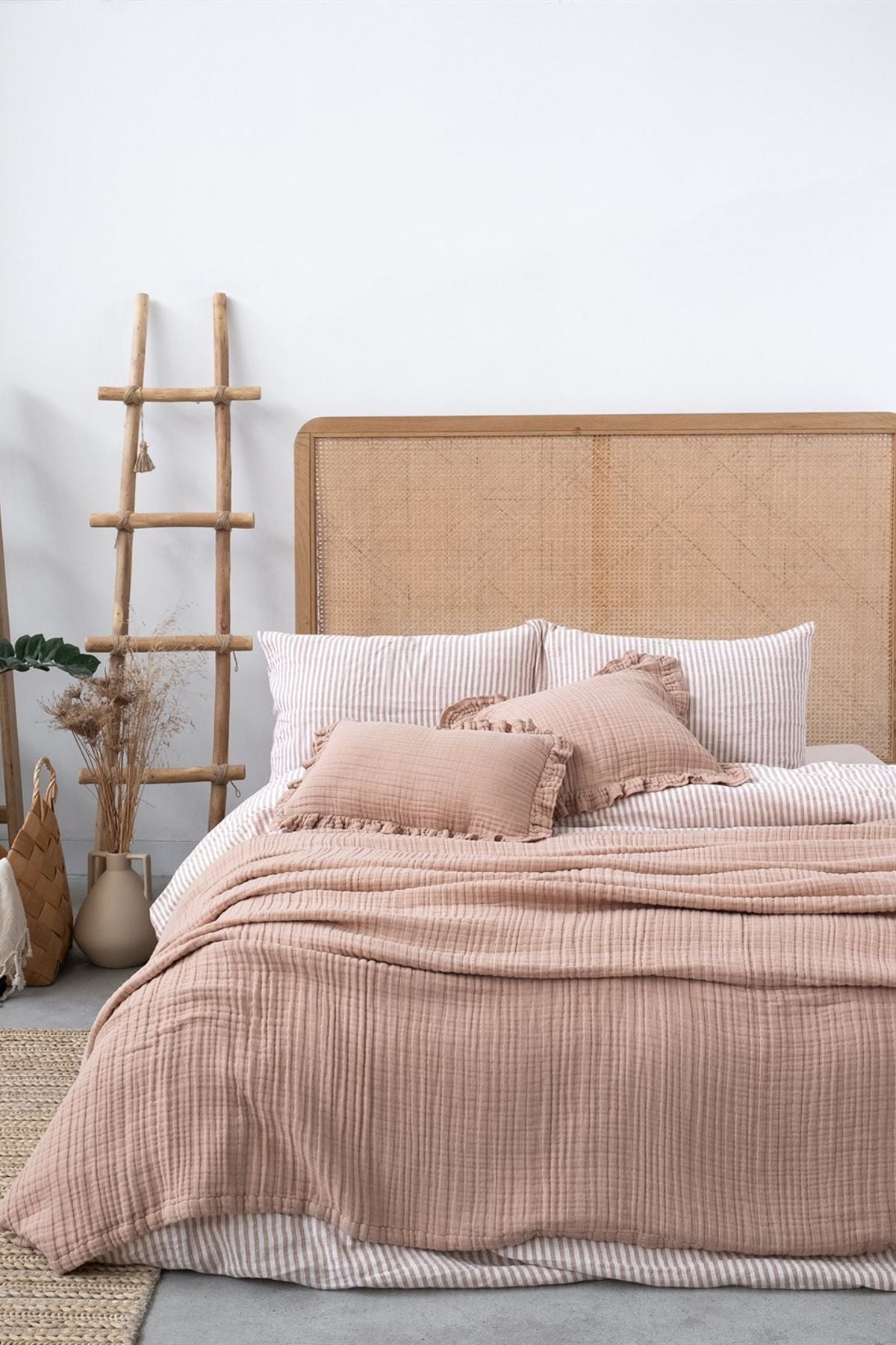 Linen Gauze Keten Yatak Örtüsü Cuban Sand