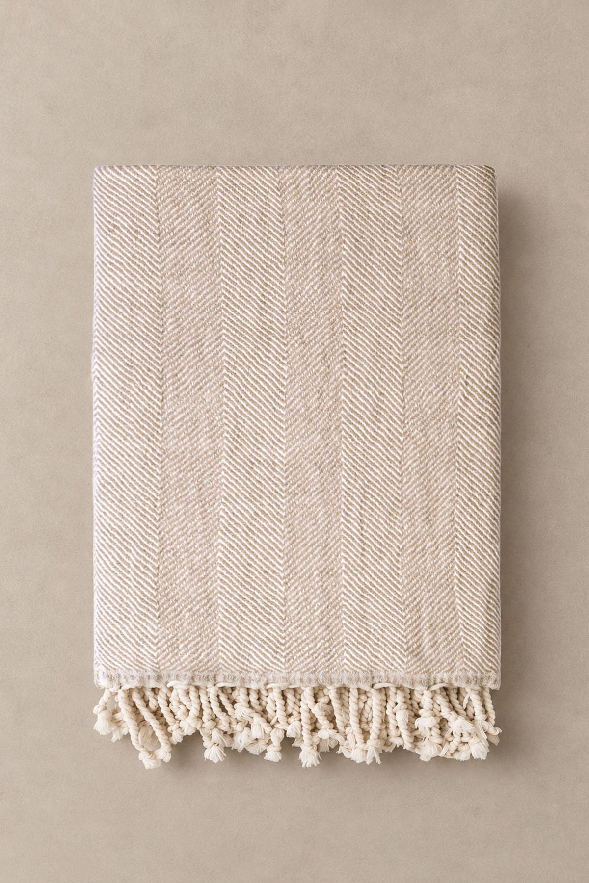 Linen Herringbone Throw Blanket