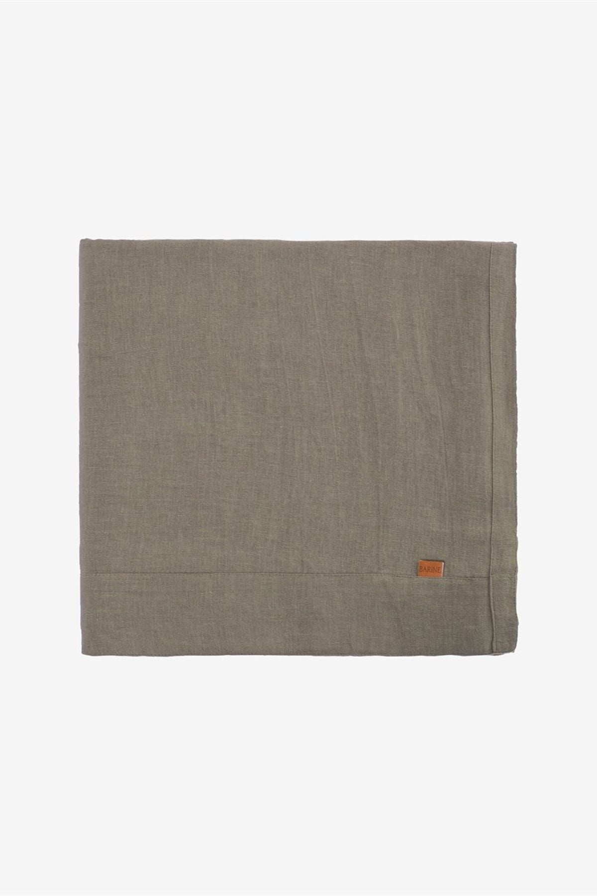 Linen Keten Masa Örtüsü Haki
