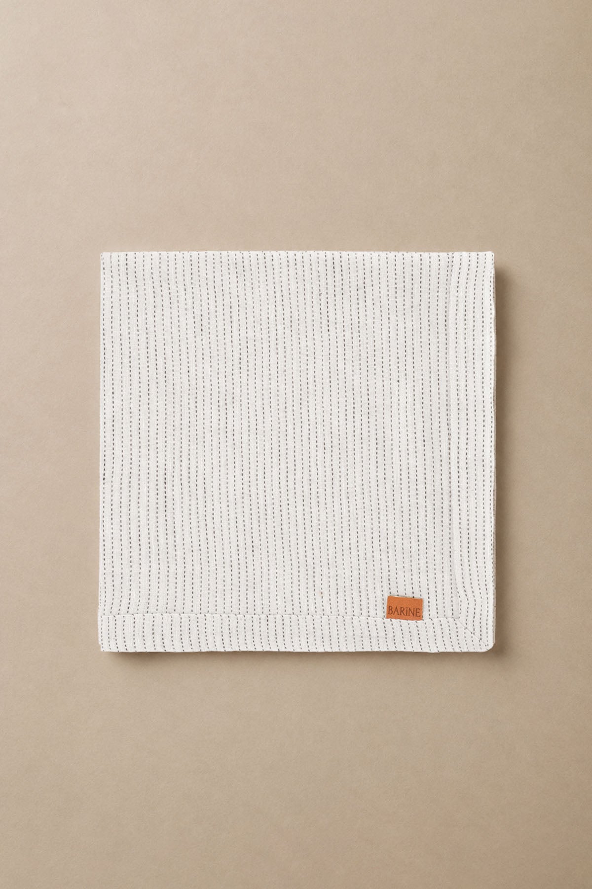 Linen Napkin Set Of 2 Off White / Black Stripes