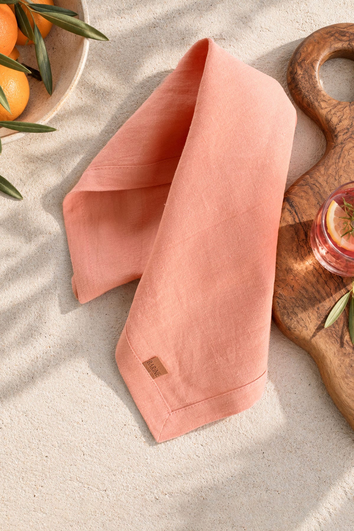 Linen Napkin Set Of 2 Shrimp