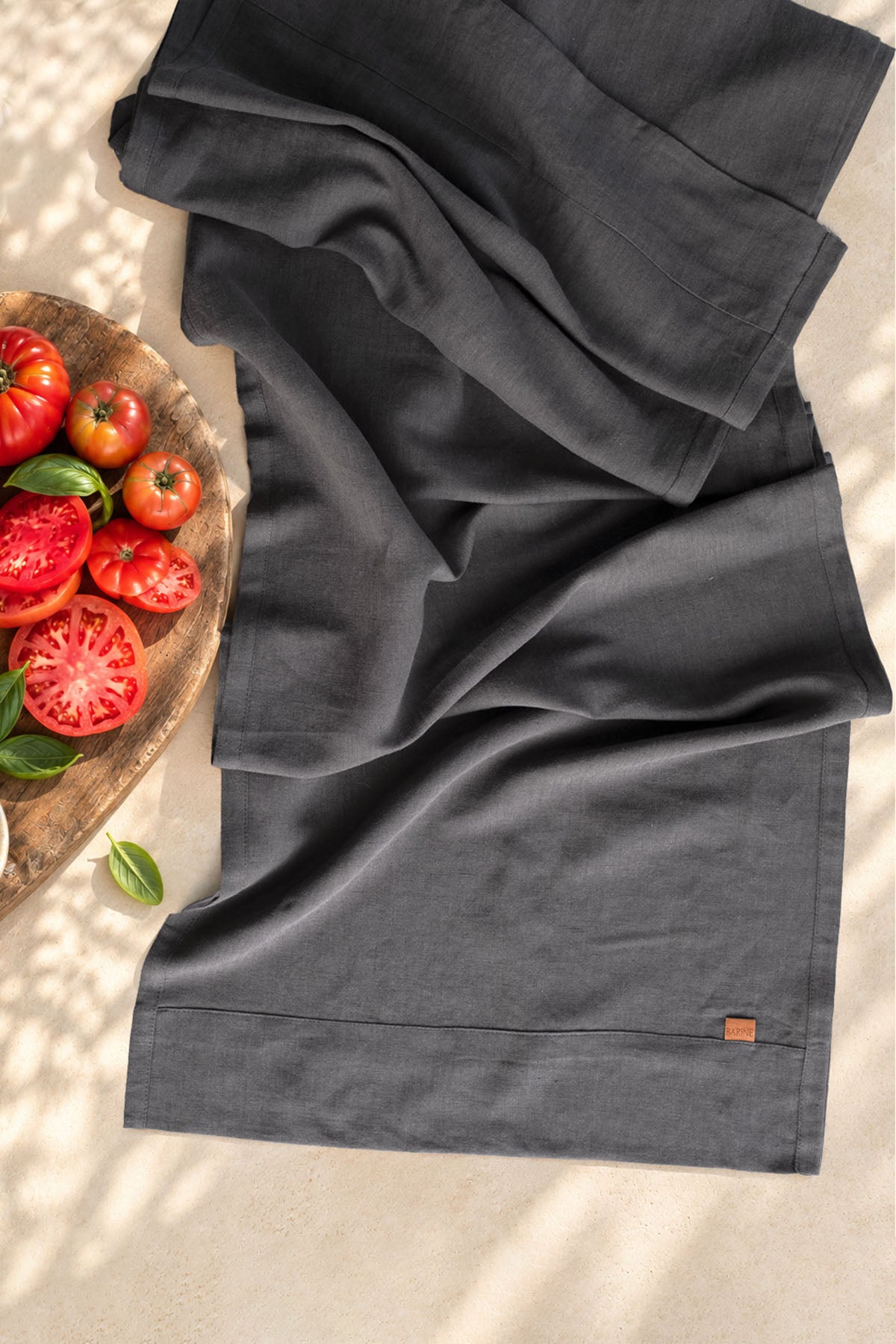 Linen Table Runner Anthracite