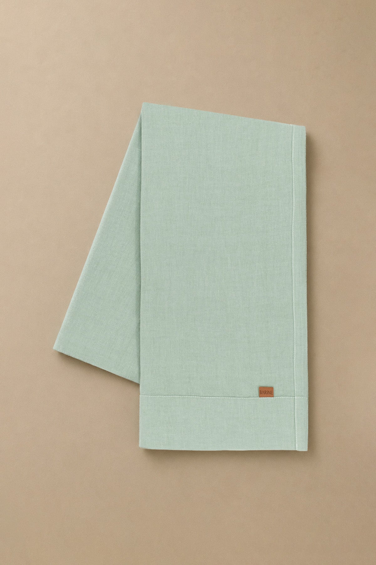 Linen Table Runner Frosty Green