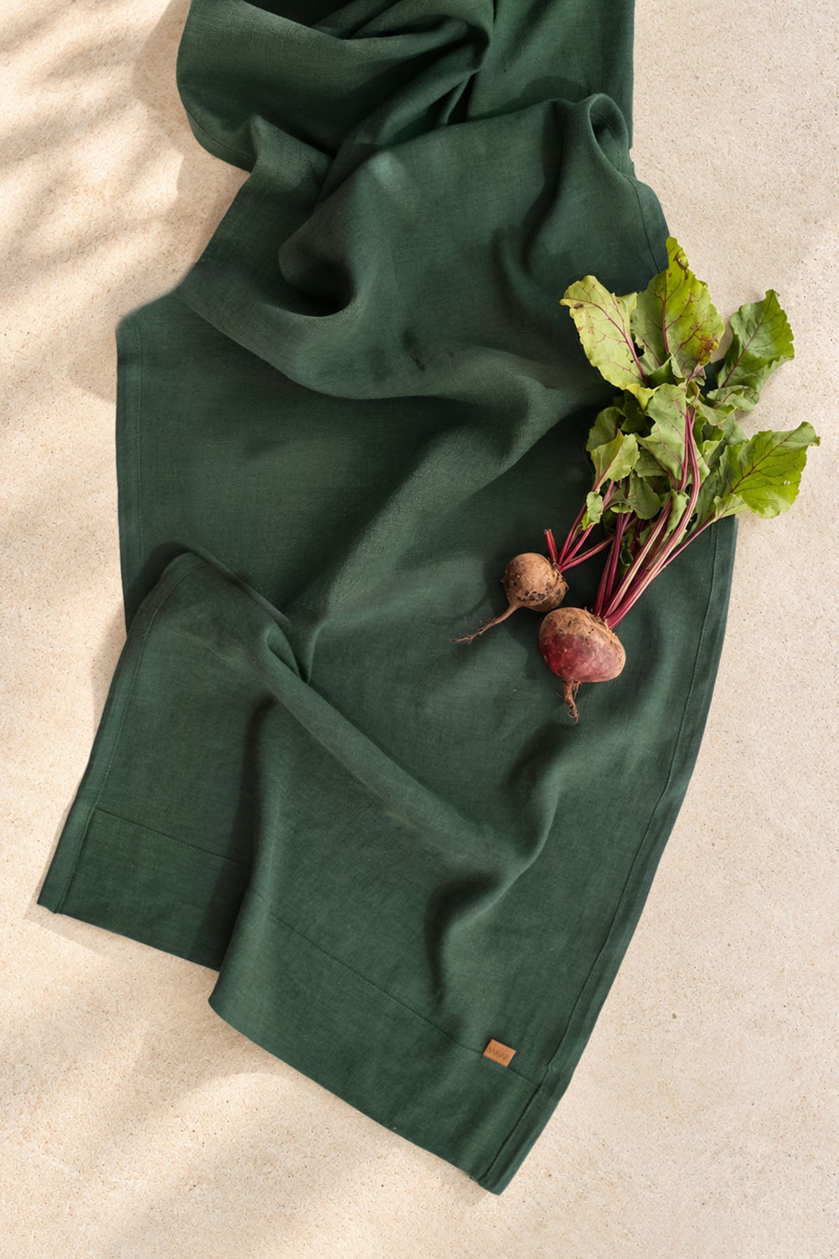 Linen Table Runner Green