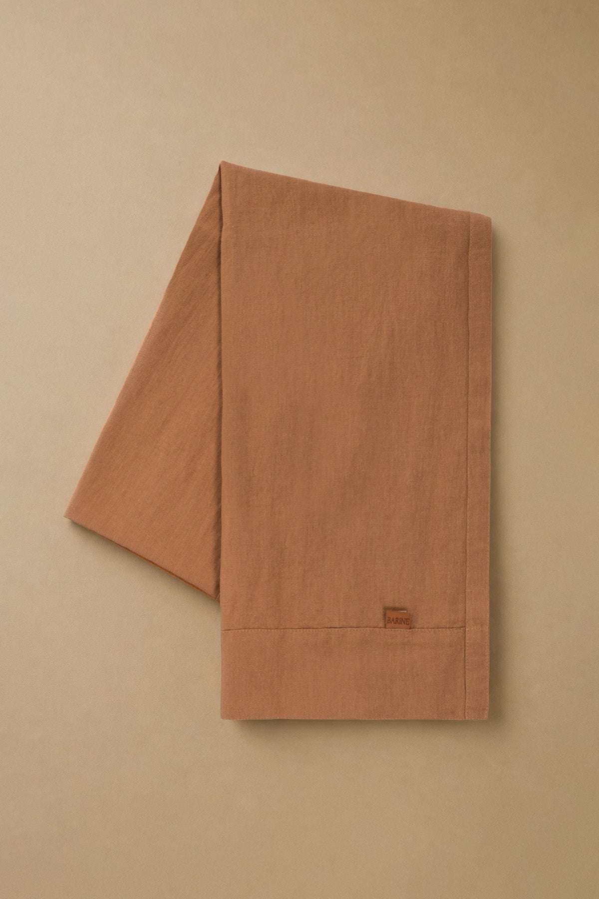 Linen Table Runner Indian Tan