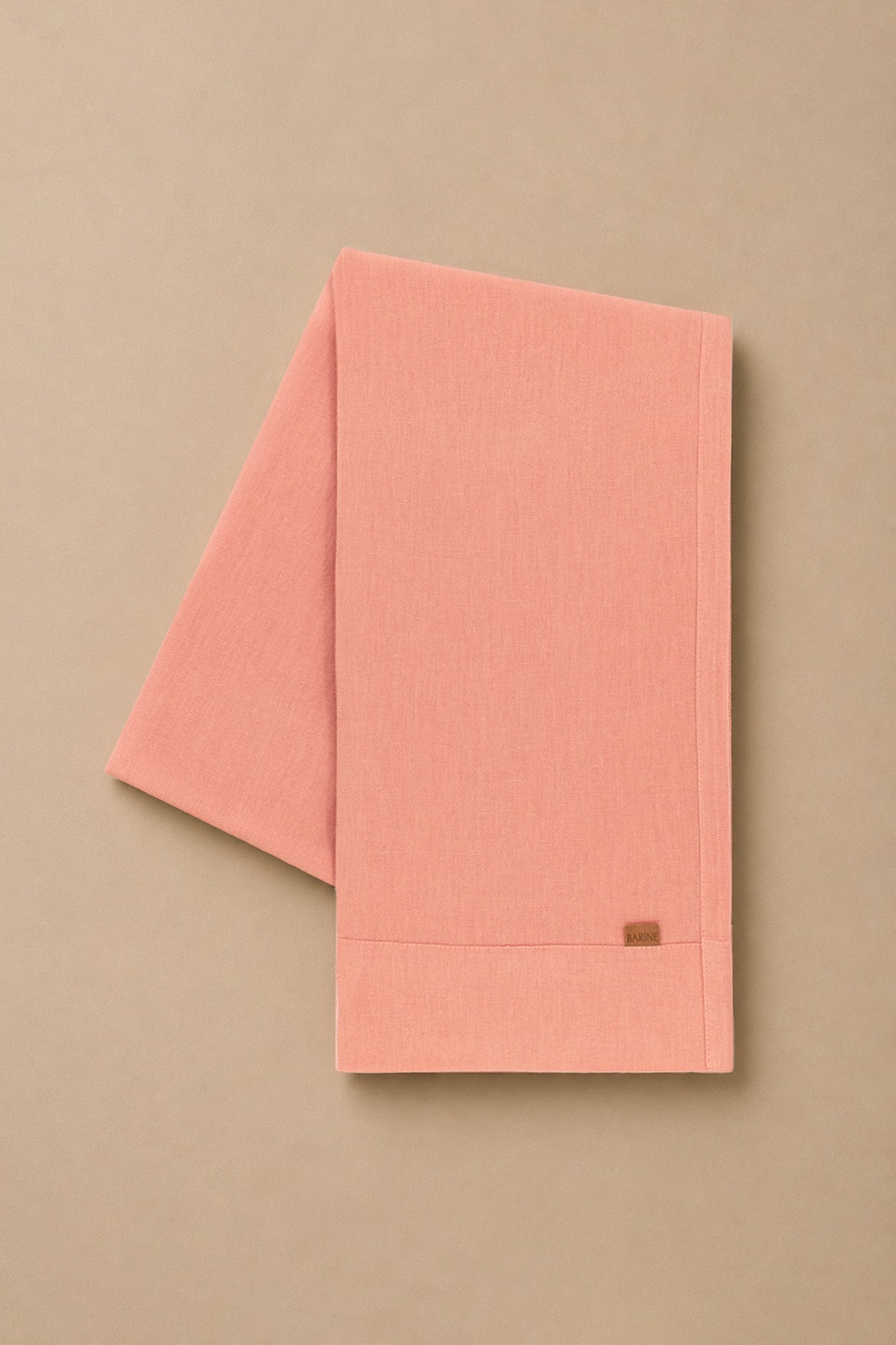 Linen Table Runner Shrimp