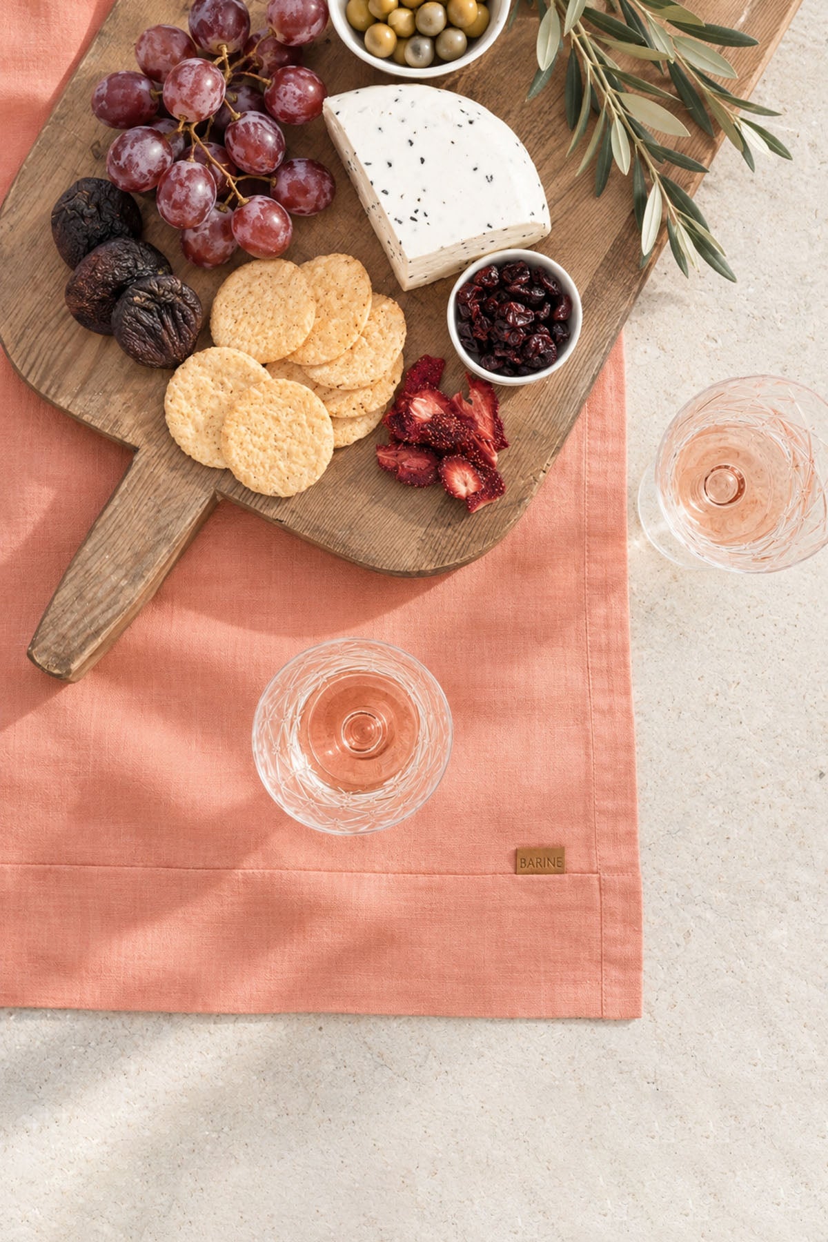 Linen Table Runner Shrimp
