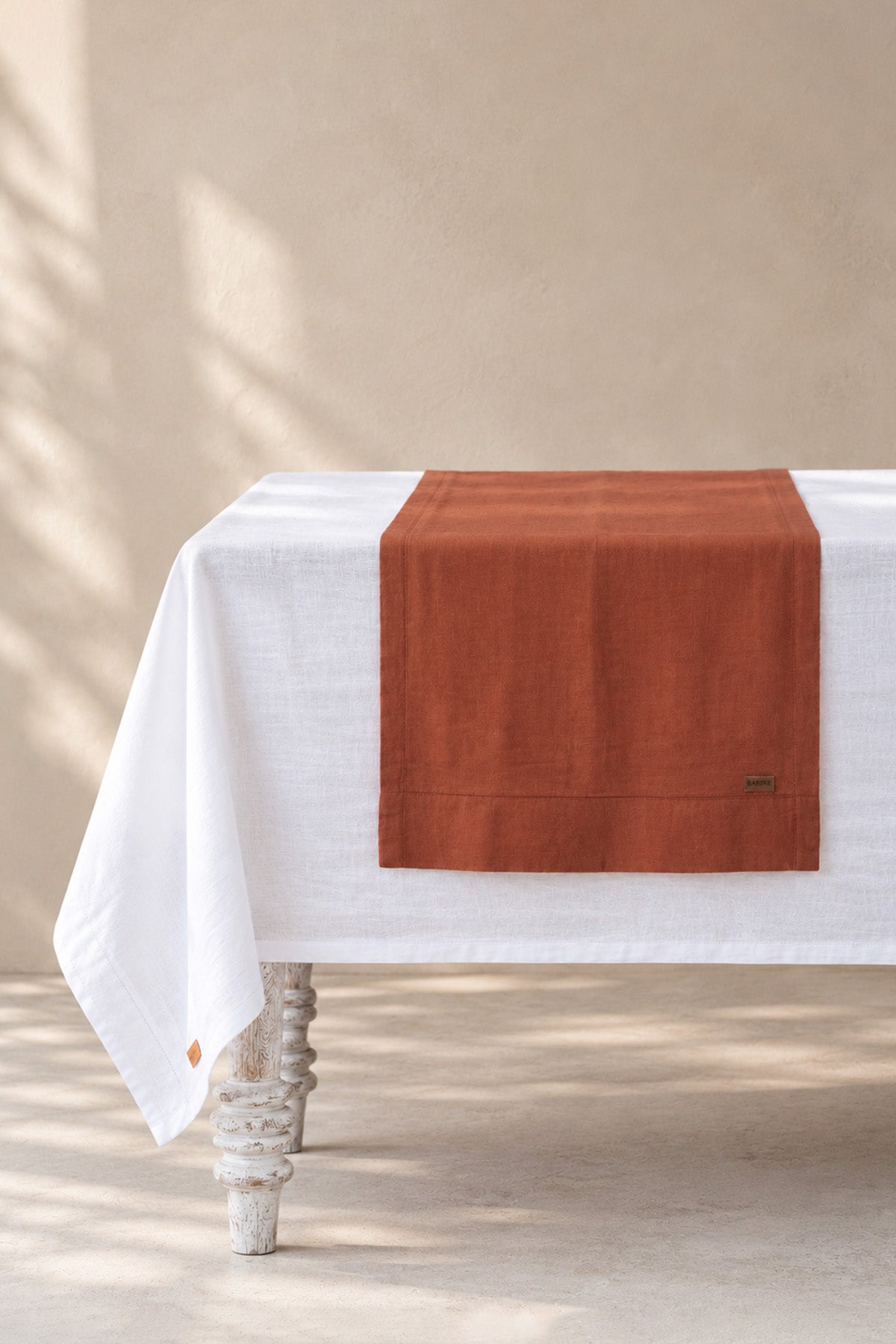 Linen Table Runner Spicy Orange