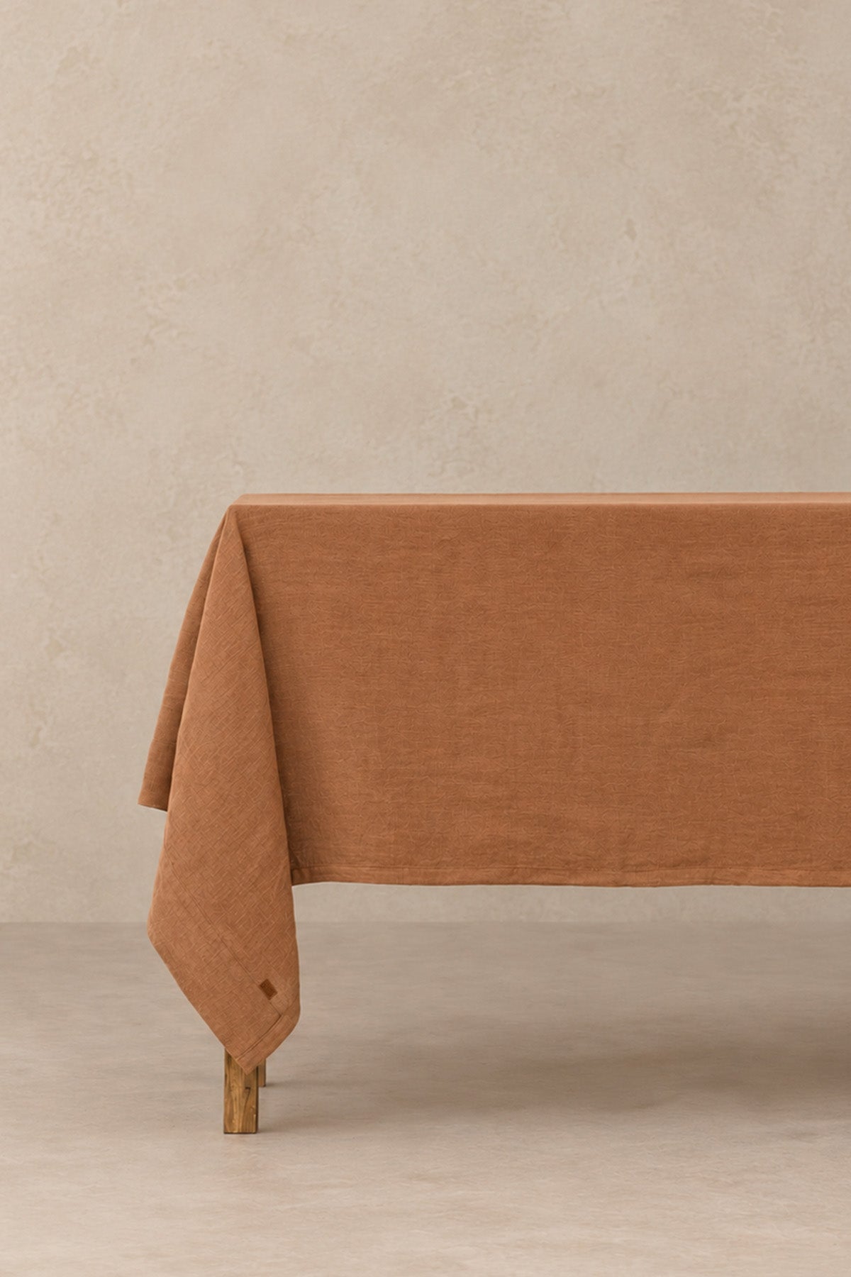 Linen Tablecloth Indian Tan