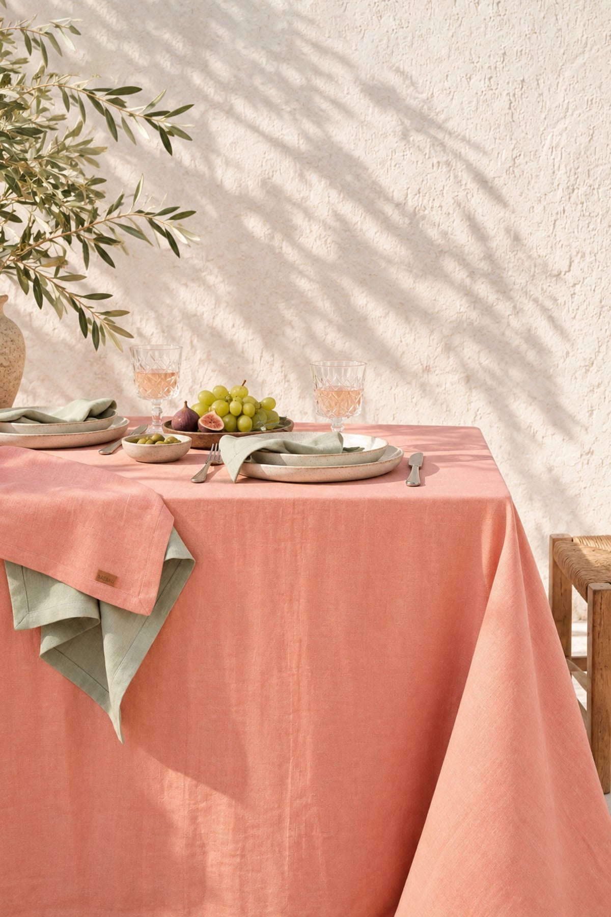 Linen Tablecloth Shrimp