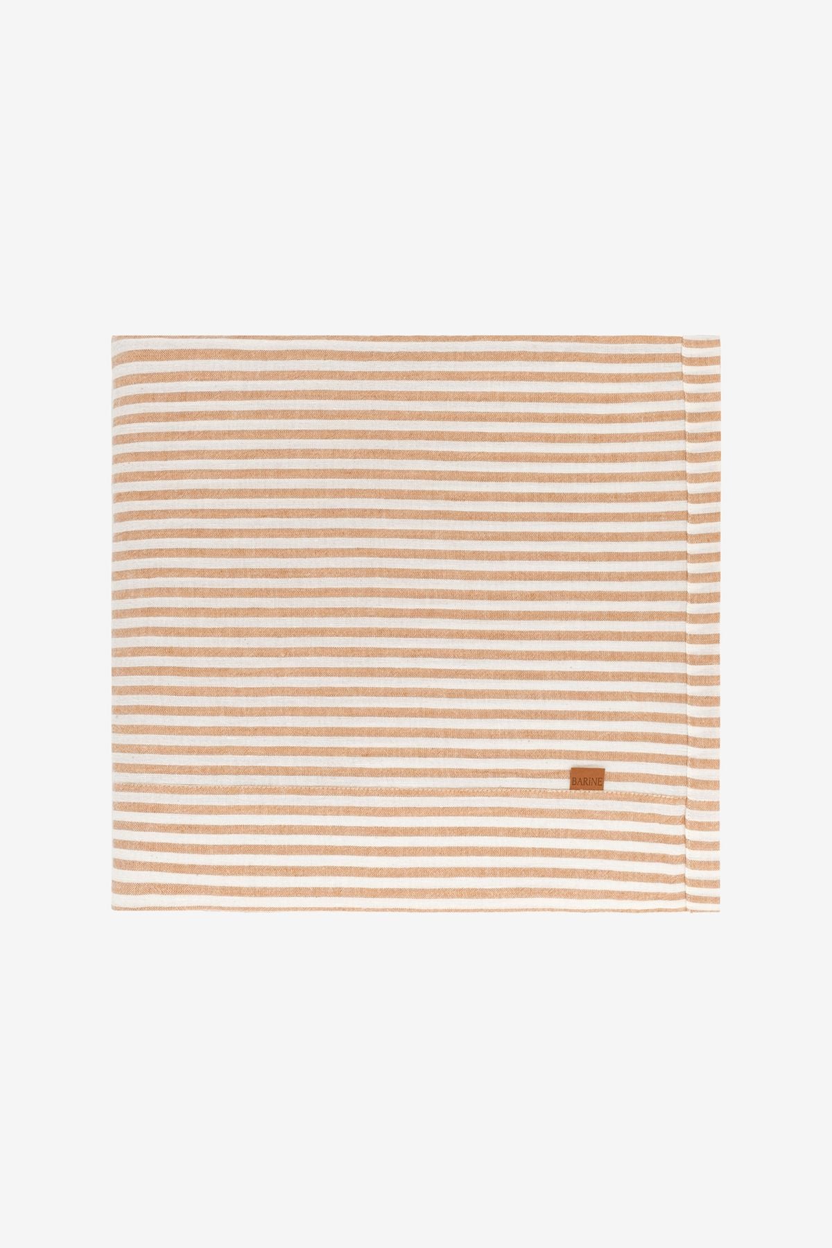 Linen Keten Masa Örtüsü Stripe İndian Tan