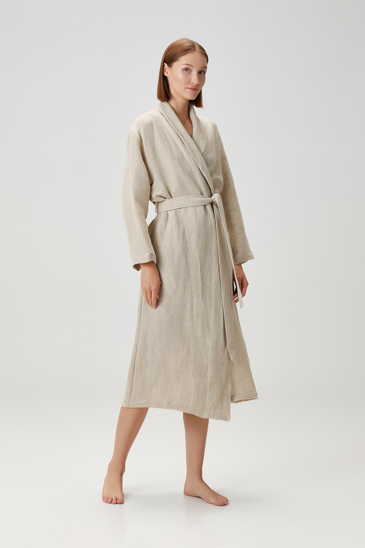 Linen Waffle Robe
