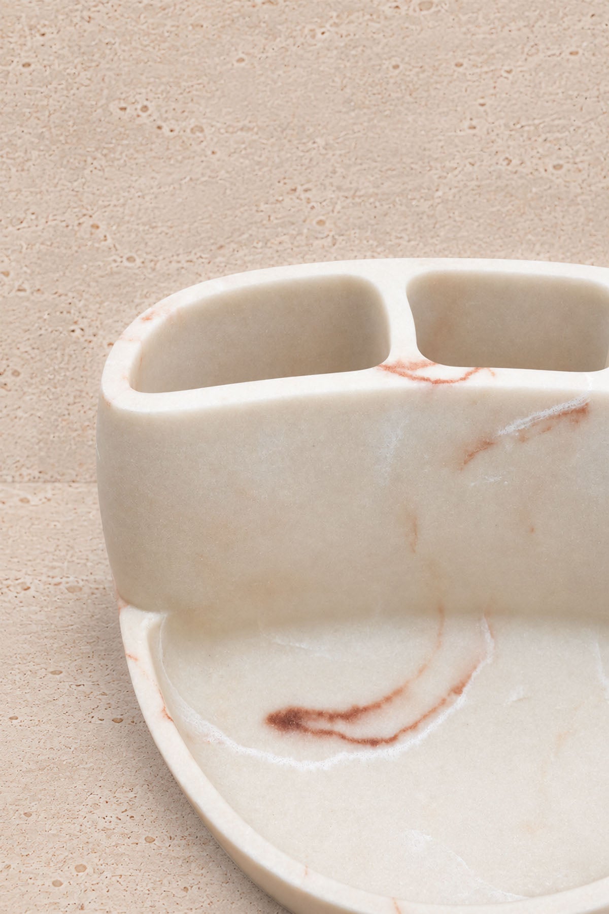 Marble Effect Polyresin Brush Holder, Organizer