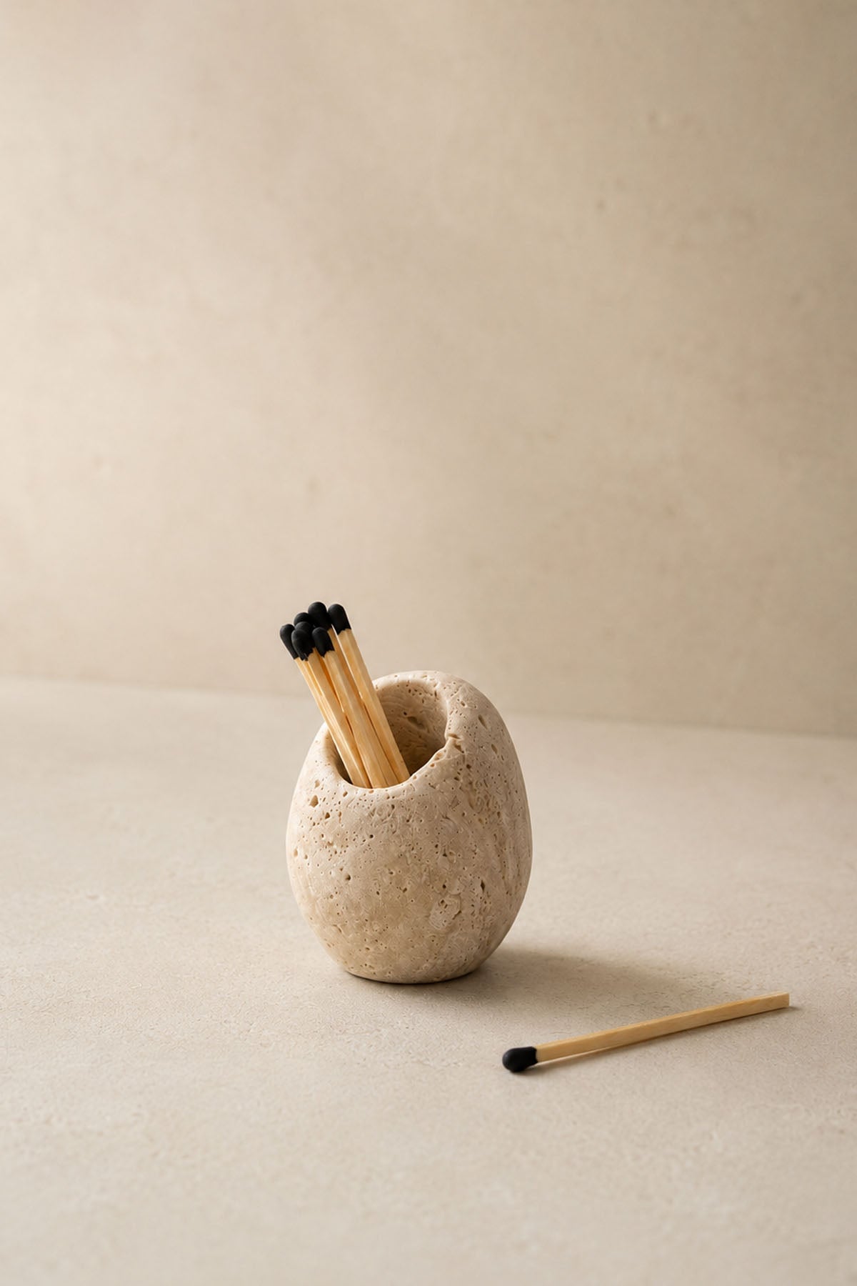 Travertine Marble Match Holder