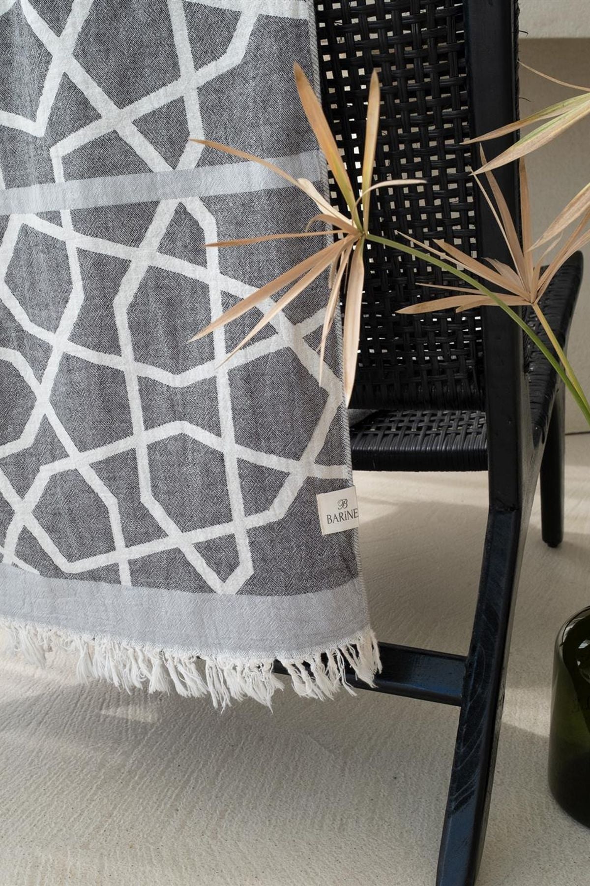 Marrakech Peştamal Gri-Siyah