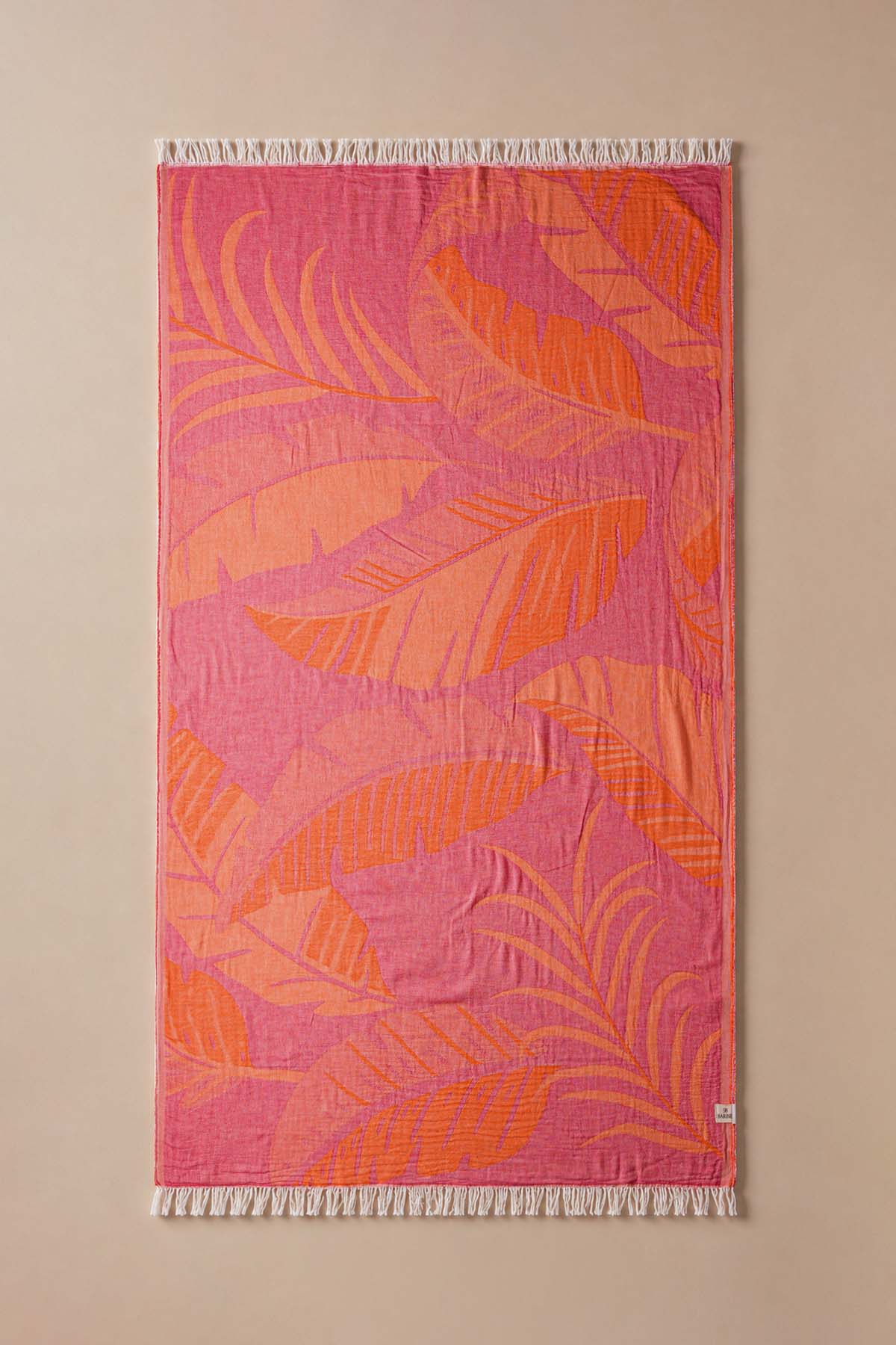 Moriah Pestamal, Turkish Towel Orange-Fuchsia with Carry Bag