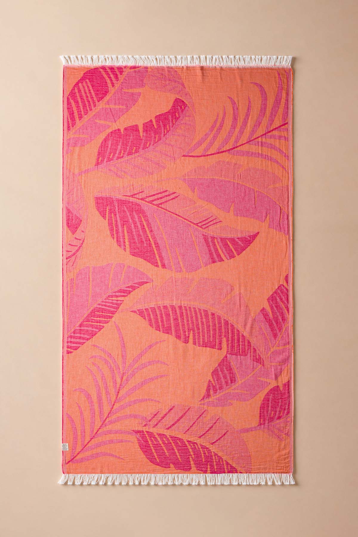 Moriah Pestamal, Turkish Towel Orange-Fuchsia with Carry Bag