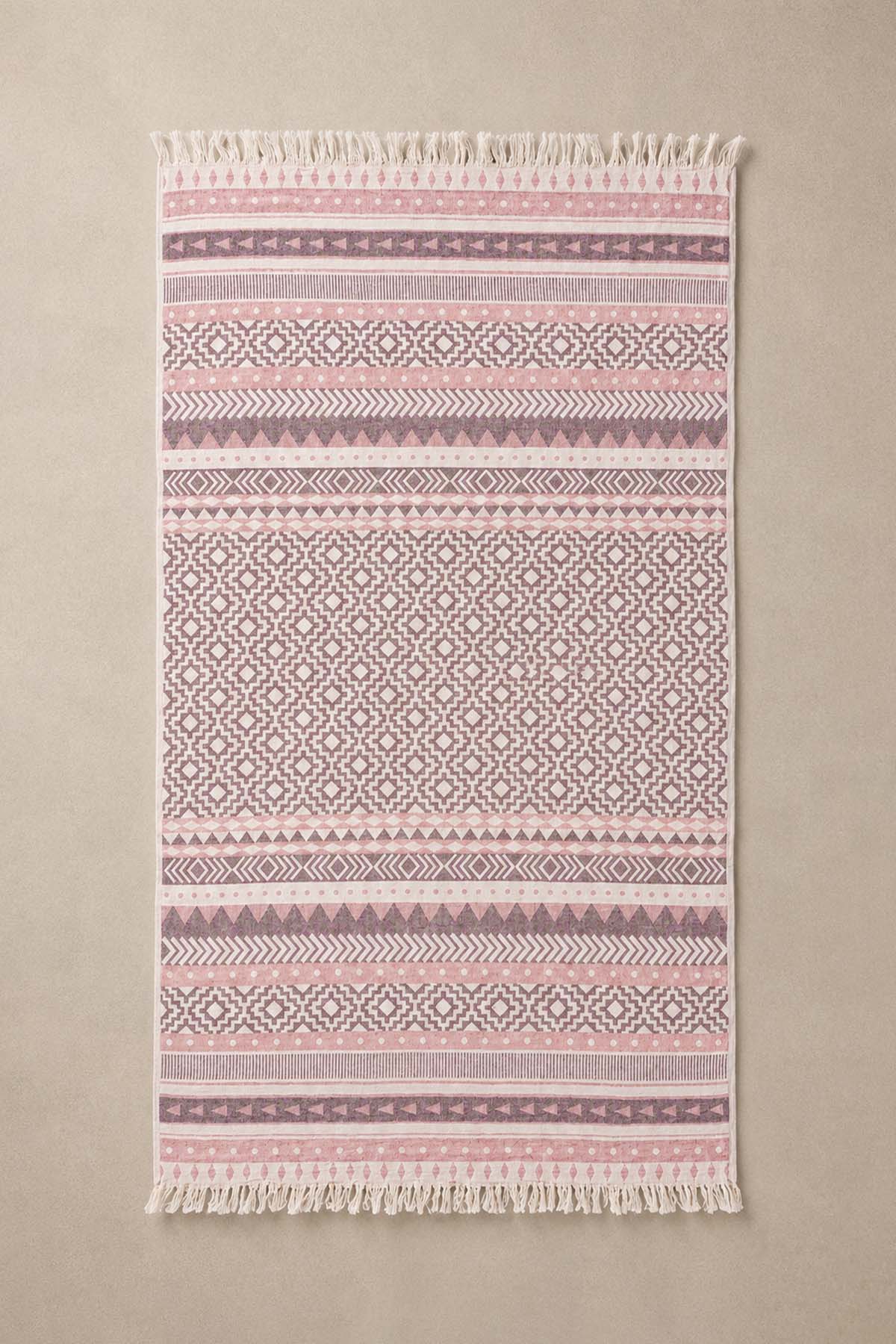 Morocco Jacquard Pestemal Turkish Towel w/ Carry Bag Mousse